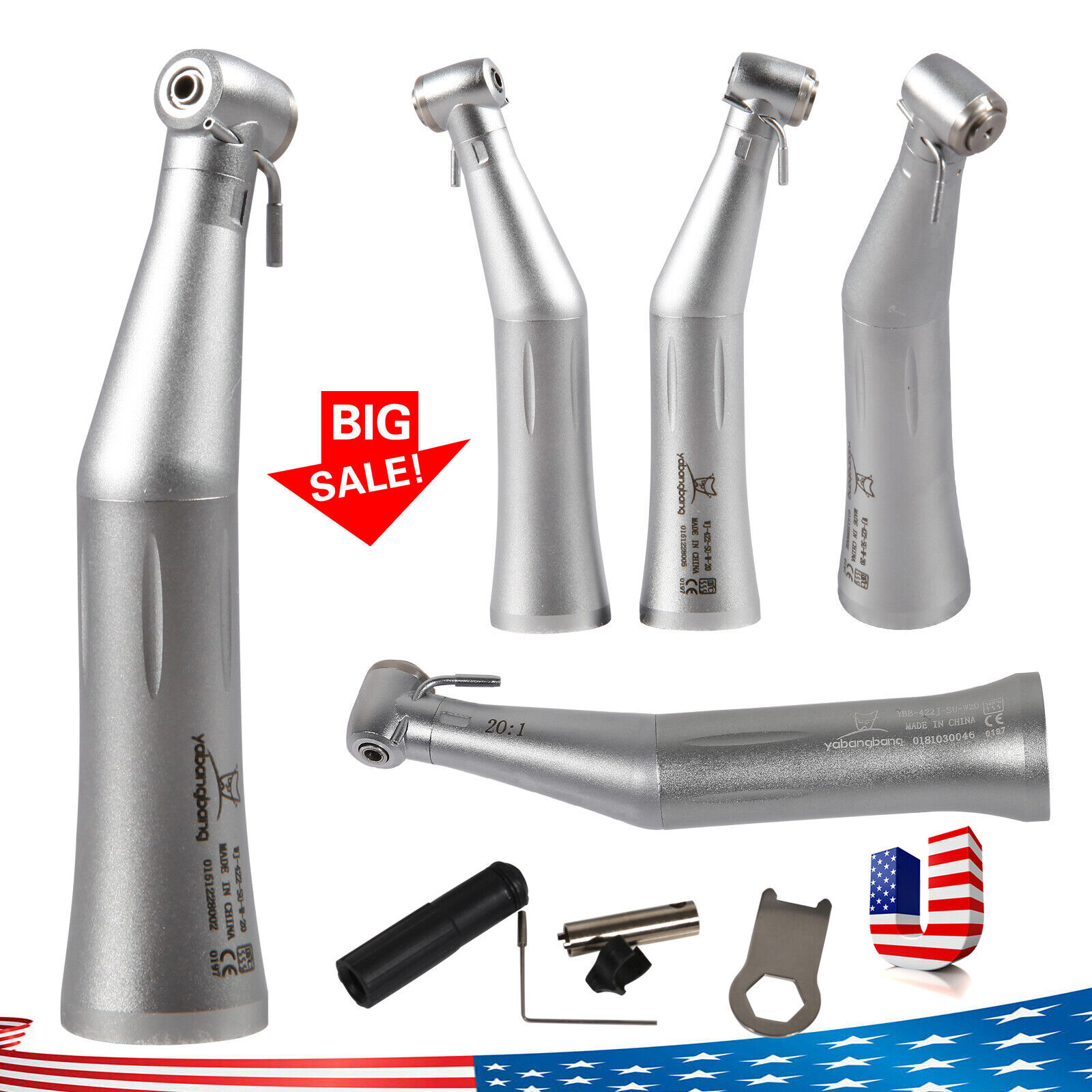 NSK Style Dental 20:1 Reduction Contra Angle Implant Surgical Handpiece Push NY