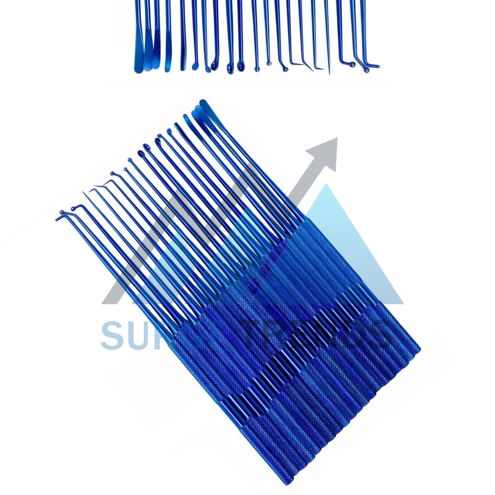 Rhoton Micro Dissector Expanded Blue 20 PCS Set Surgical Instruments Orthopedics