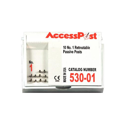 Essential Dental Systems 530-01 AccessPost Passive Retreatable #1 Red 10Bx