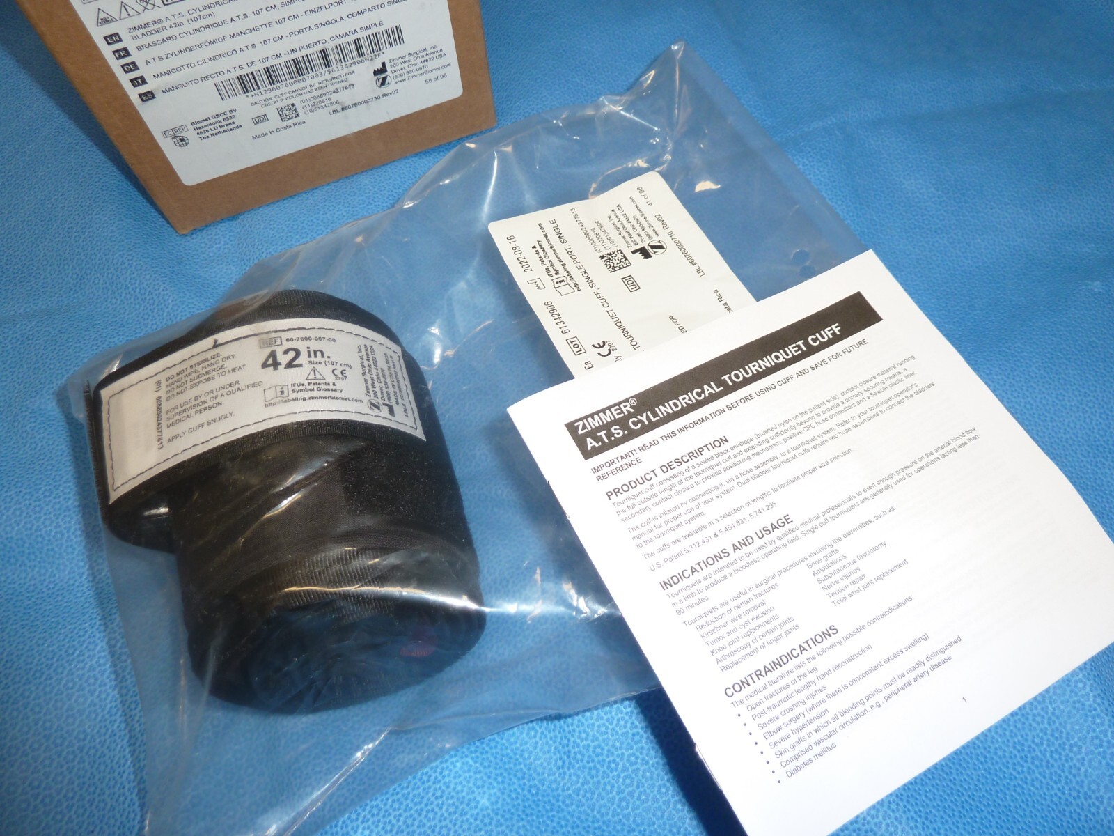 42″ Zimmer ATS Tourniquet Cuff Single Port & Bladder Maroon
