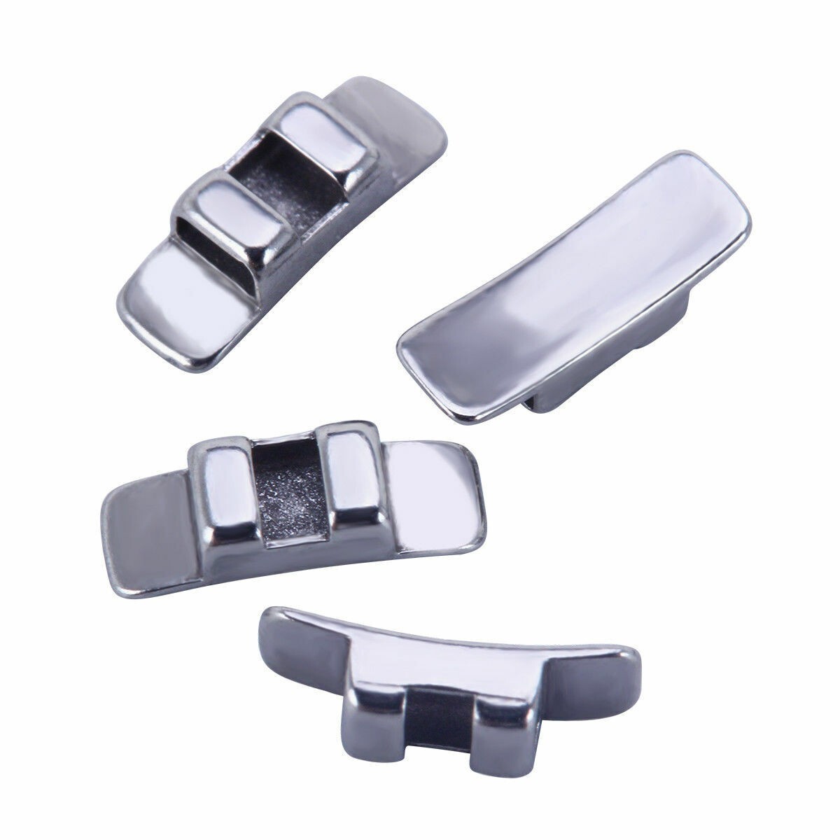 5 Packs Dental Orthodontic Lingual Sheath No Hook Type Stainless Steel 50 Pcs