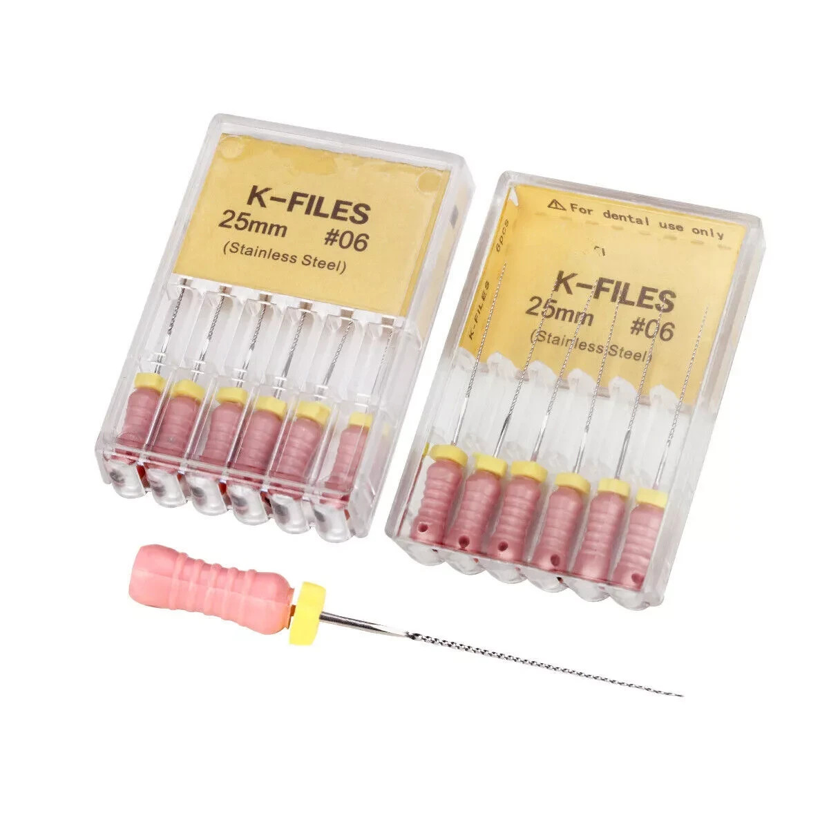 6 Pcs/Pack Endo Dental Stainless Steel Root Canal K-File Files Hand Use 5 Packs