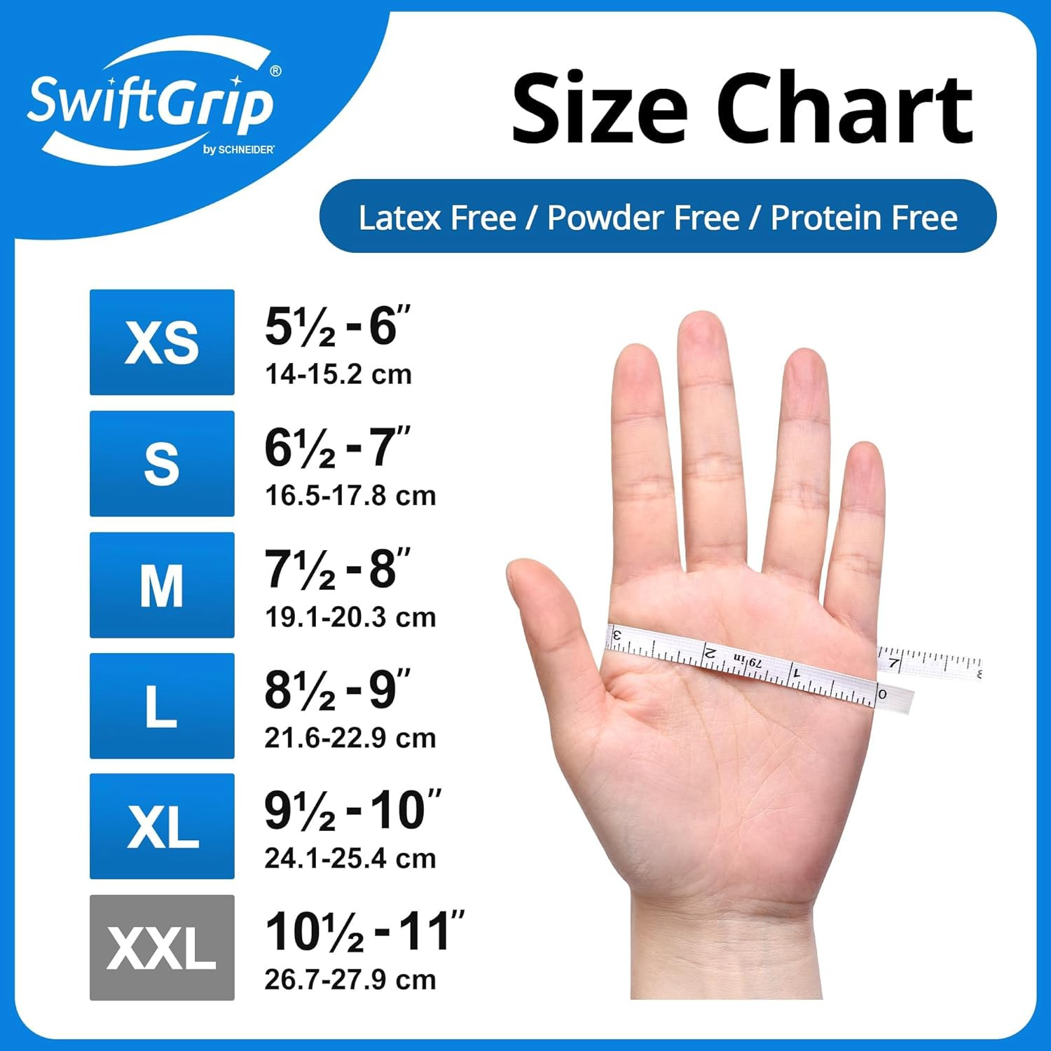 Swiftgrip Disposable Nitrile Exam Gloves, Blue, Nitrile Gloves Disposable Latex