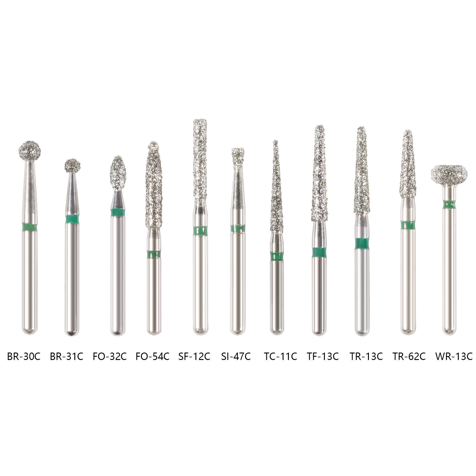 100 Pcs Dental Friction Grip For High Speed Handpiece Polishing Diamond Burs