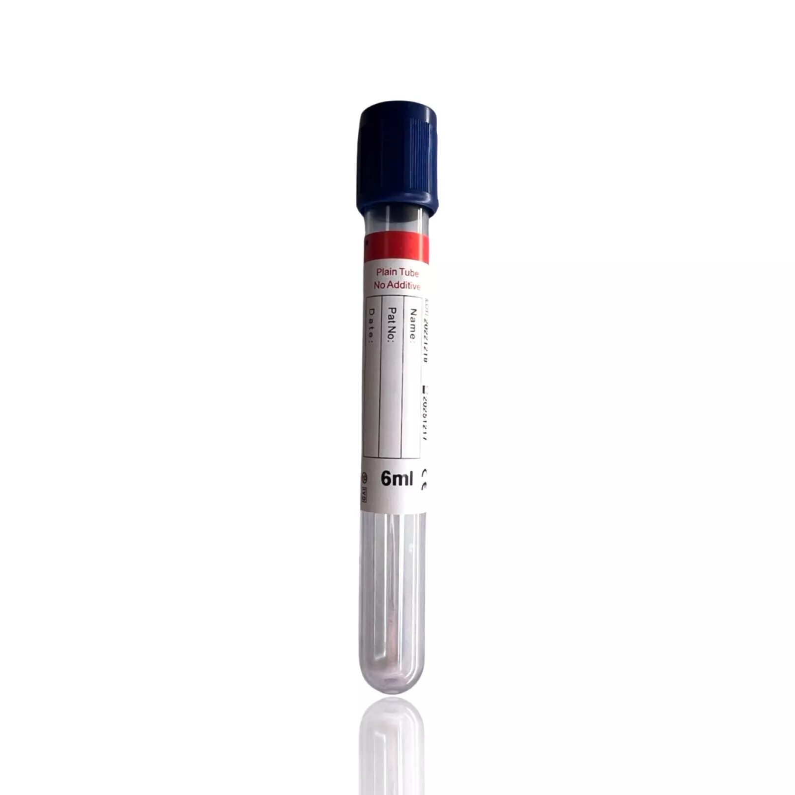 VACUUM BLOOD COLLECTION PLAIN TUBE NO ADDITIVE, 13x100mm 6mL, Exp 12/25