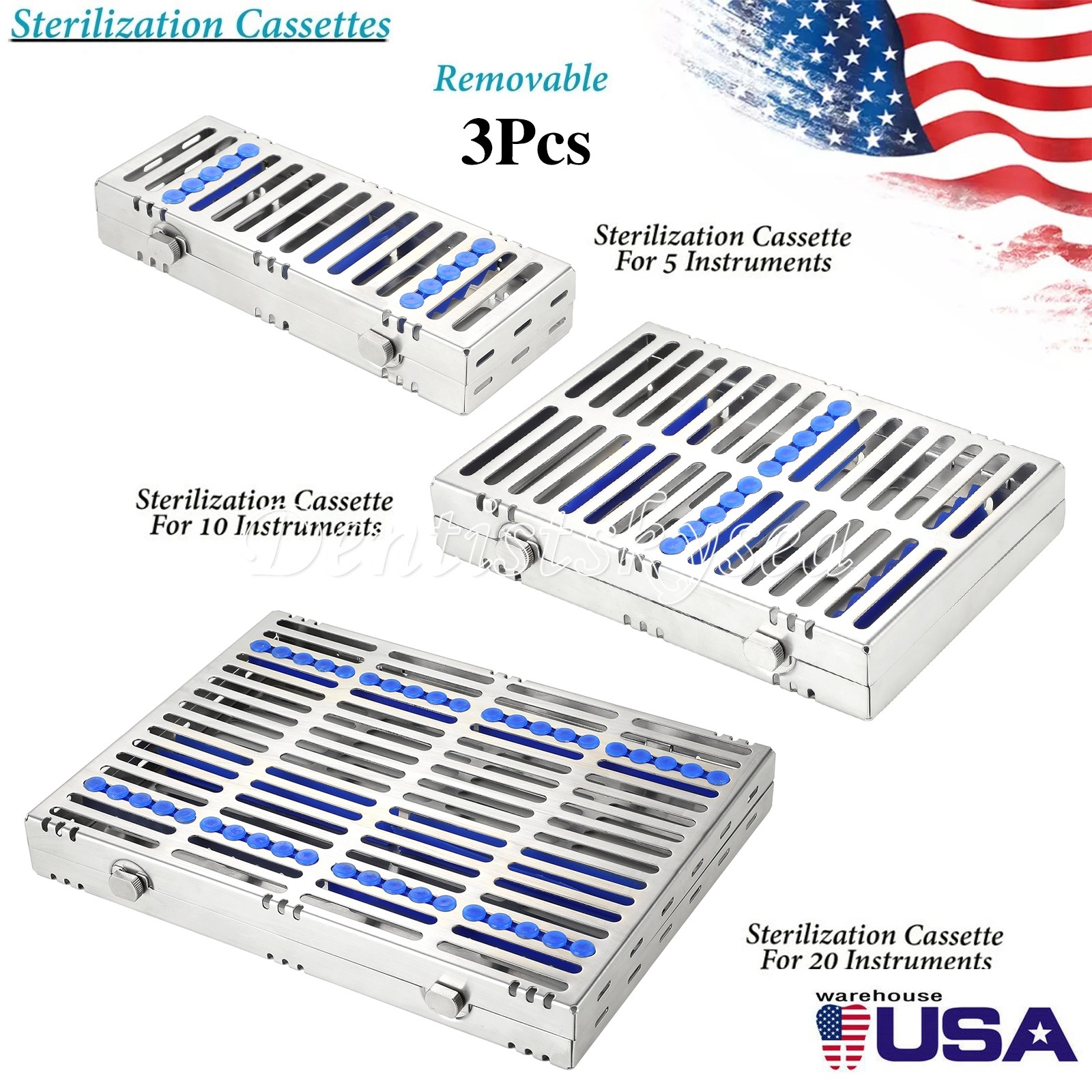 Dental Sterilization Cassettes Autoclave Racks Box Surgical Lab Instruments
