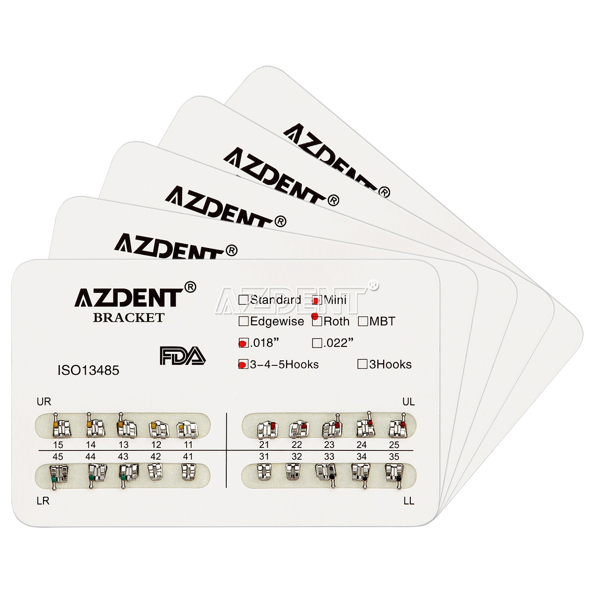 50Set Dental Orthodontic Brackets Metal Braces Mini Roth018 Hook 345 AZDENT