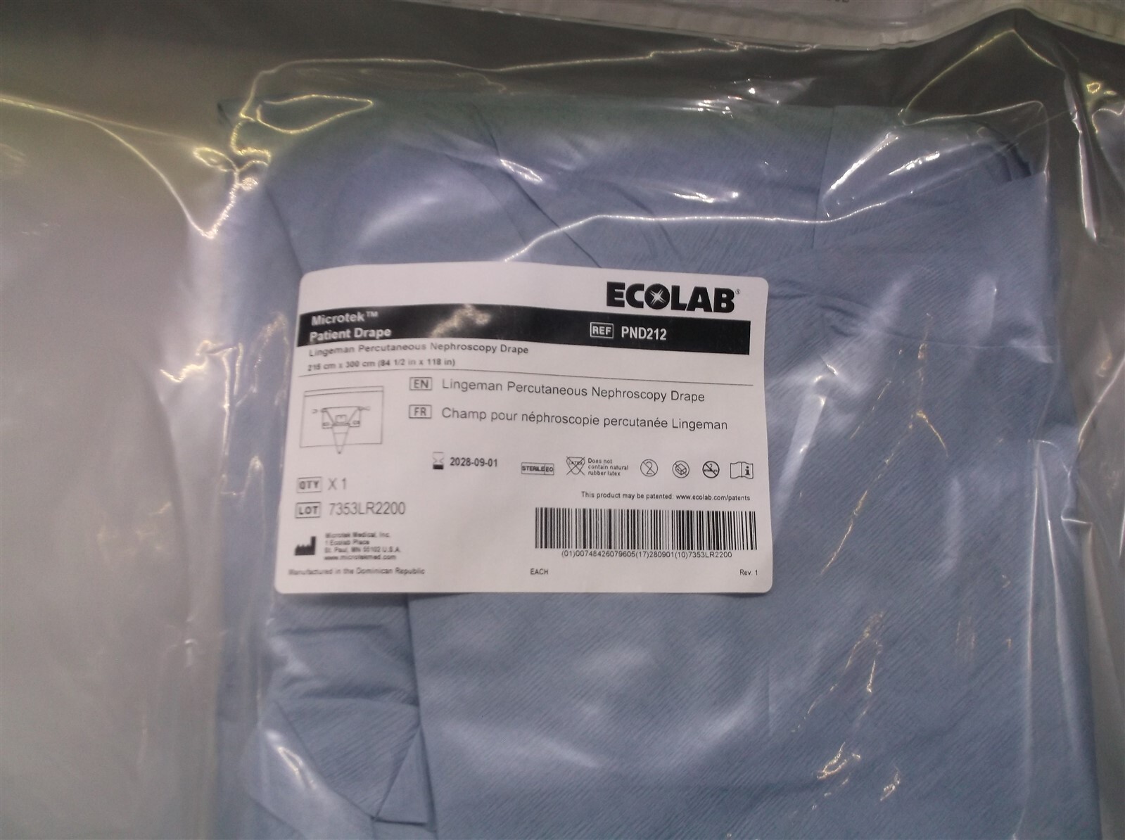 Ecolab MICROTEK Lingeman Percutaneous Procedure Patient Drape PND212 exp 09-28