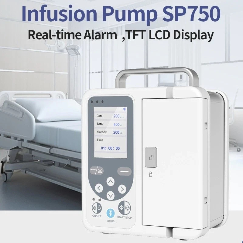 SP750 Portable Volumetric Infusion Pump Anti-Bolus System Full Safety Alarms