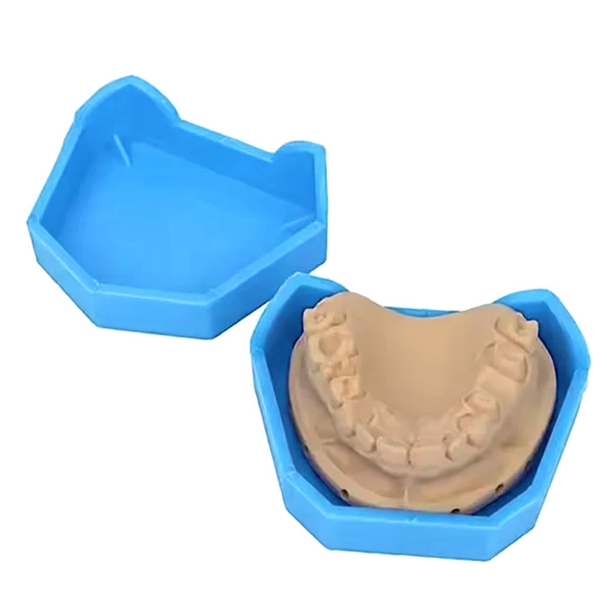 6Pcs/Set Dental Model Former Base Molds Silicone Rubber Notches Plaster Tray