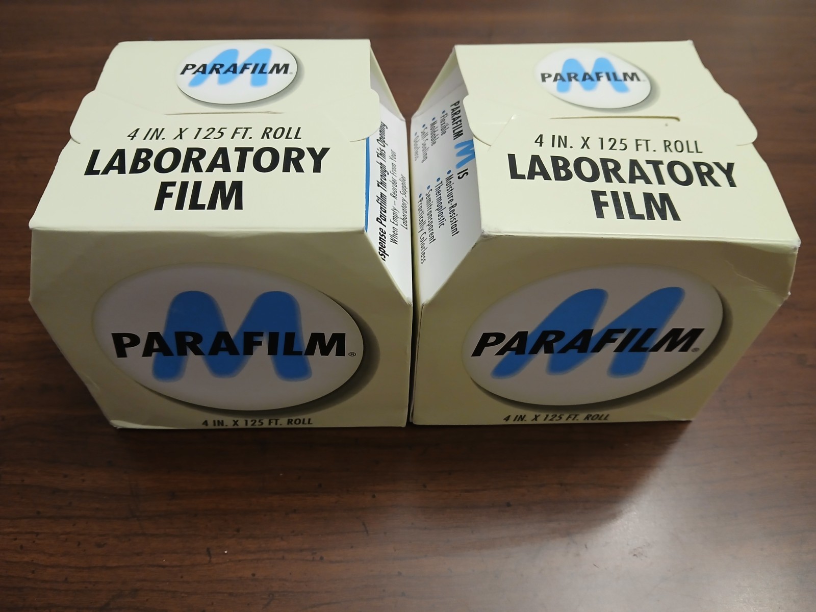 2 M LABORATORY FILM PARAFILM 4 in X 125 Ft 10.2 cm X 38.1 m NEW Lot of 2