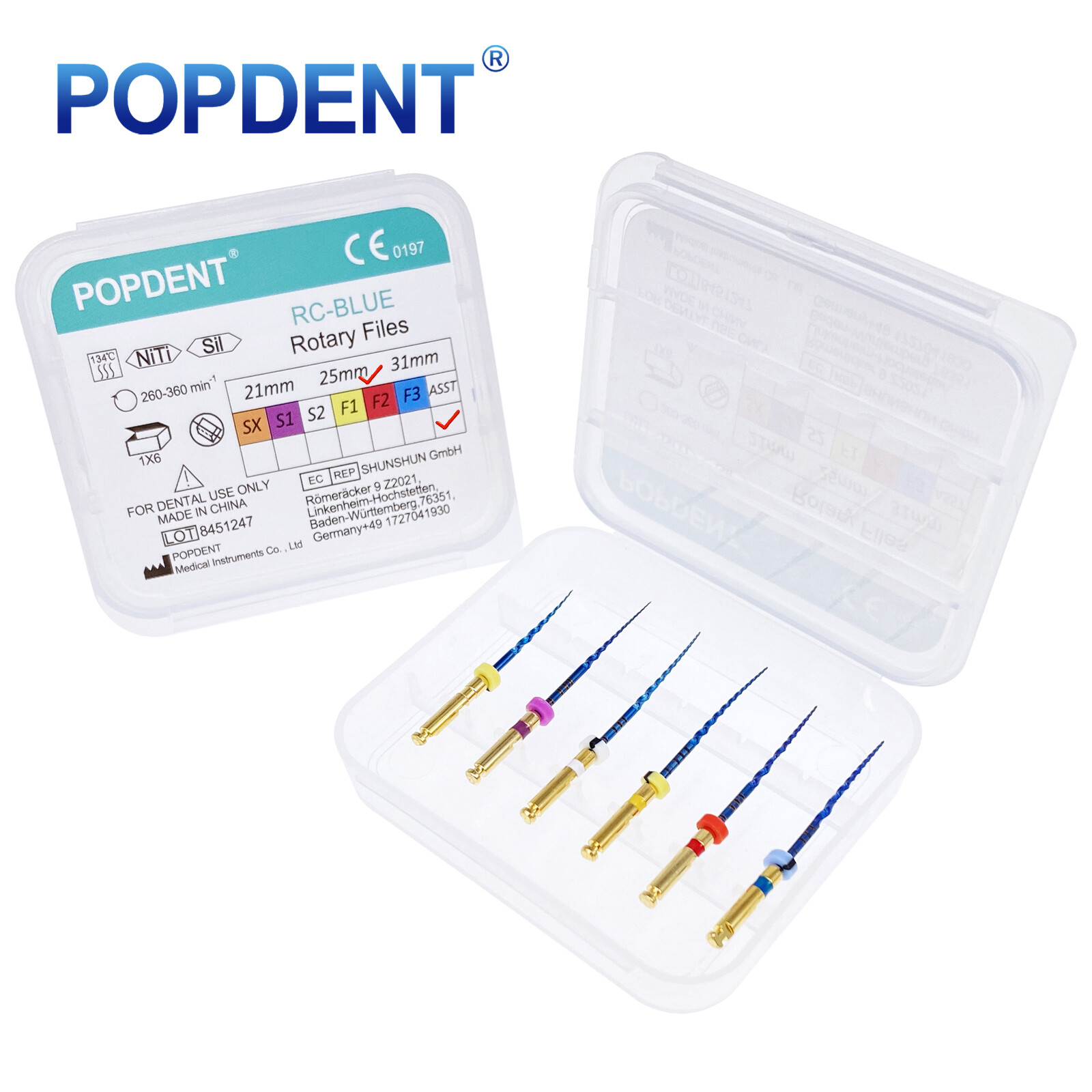 POPDENT Dental Endo Rotary Files X-Pro Gold Taper NITI Endodontic Root Files