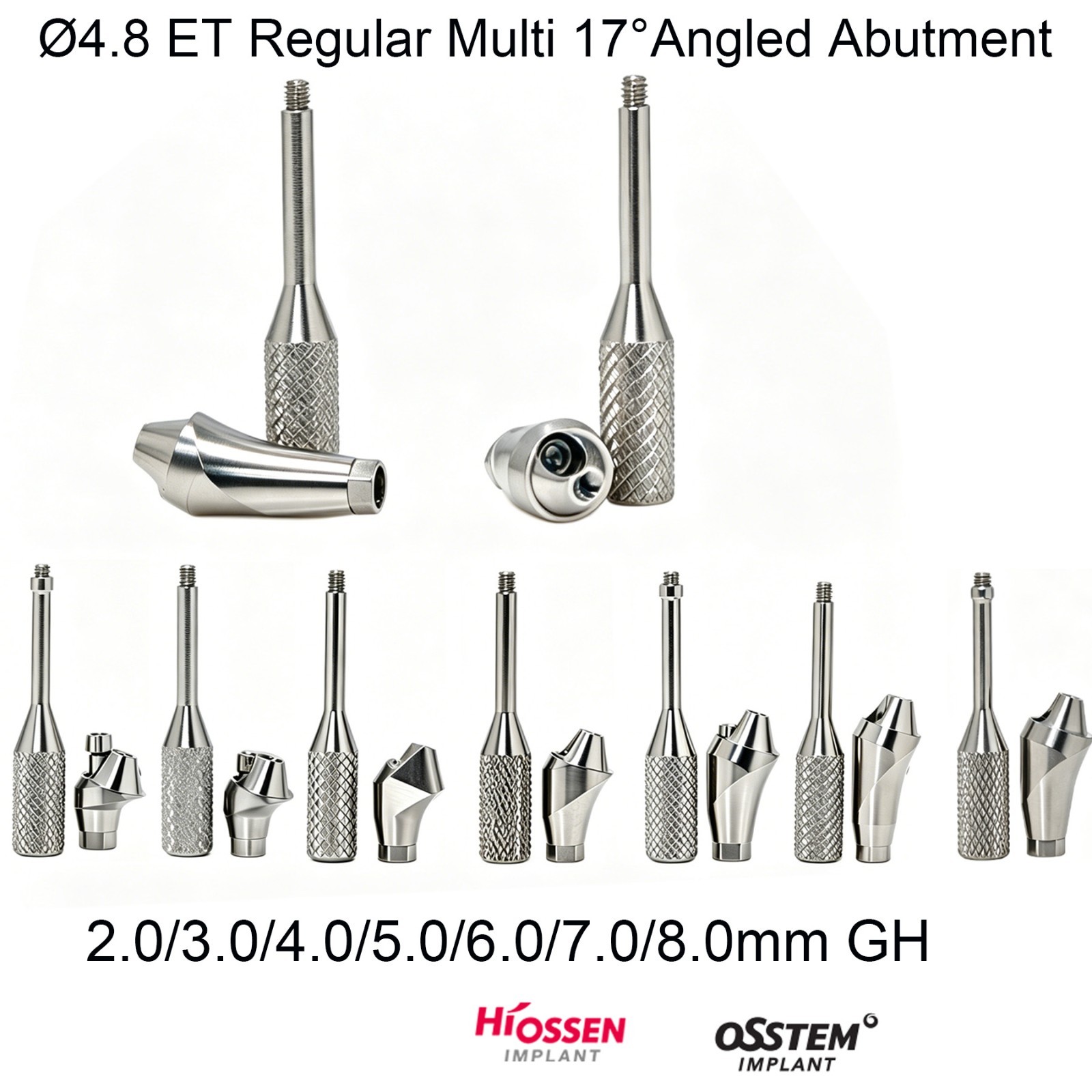 Dental Multi unit Angled abutment D4.8mm MUA 17/30/45° fits Hiossen Osstem M/R