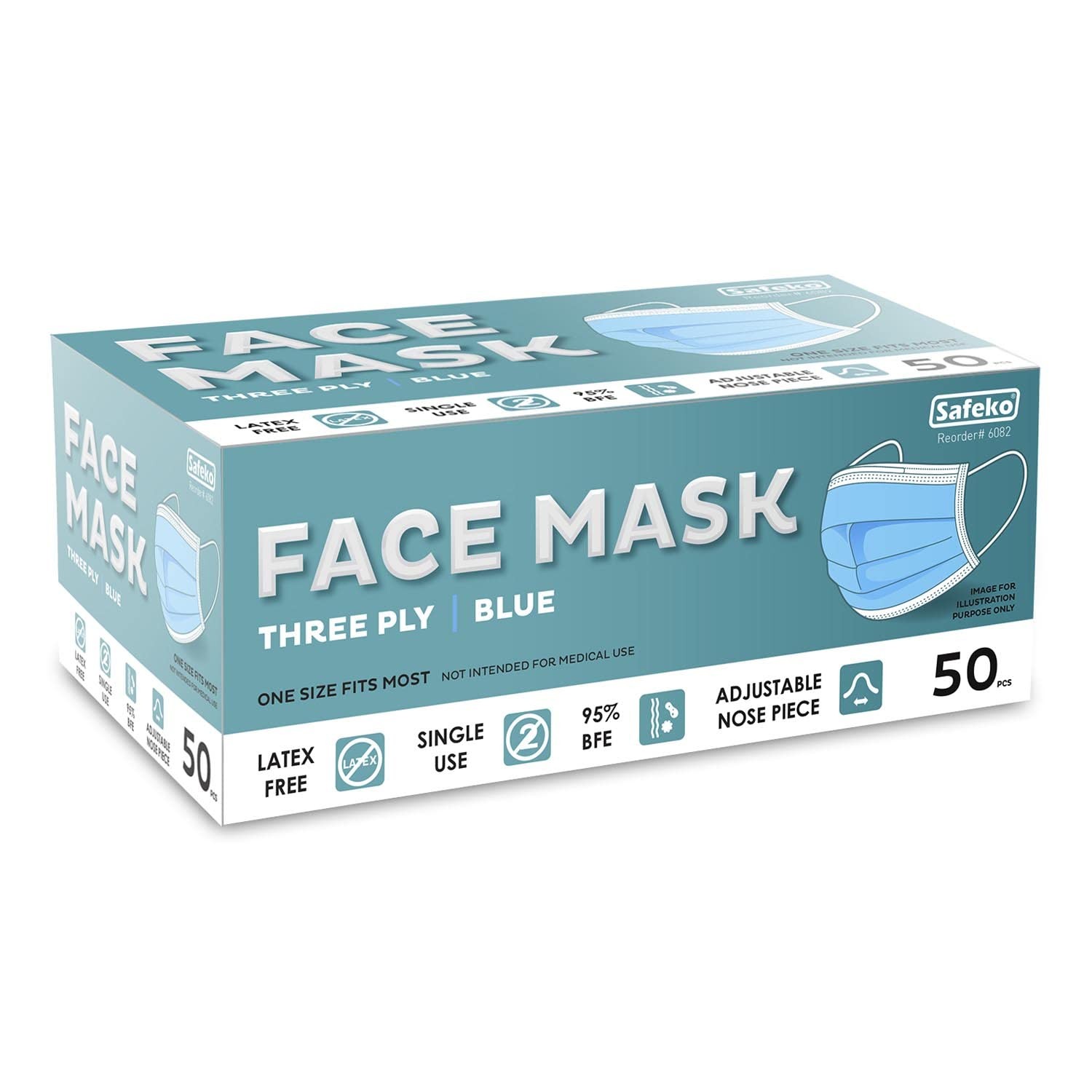 50 PCS Disposable Face Masks, 3 ply, Protective Dust Filter, PPE Safety Mouth…