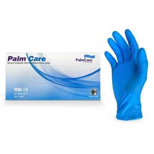 Palm Care Powder Free Nitrile Gloves (MED) 1000 gloves-blue