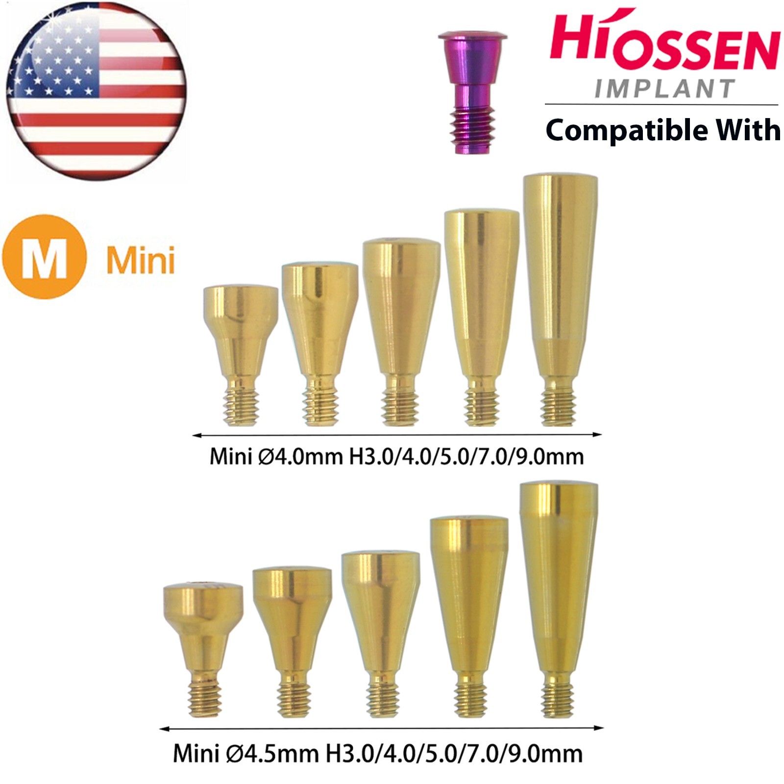 US Dental Mini Healing Cap Abutments Cover Screw Fits Hiossen Osstem ET Platform