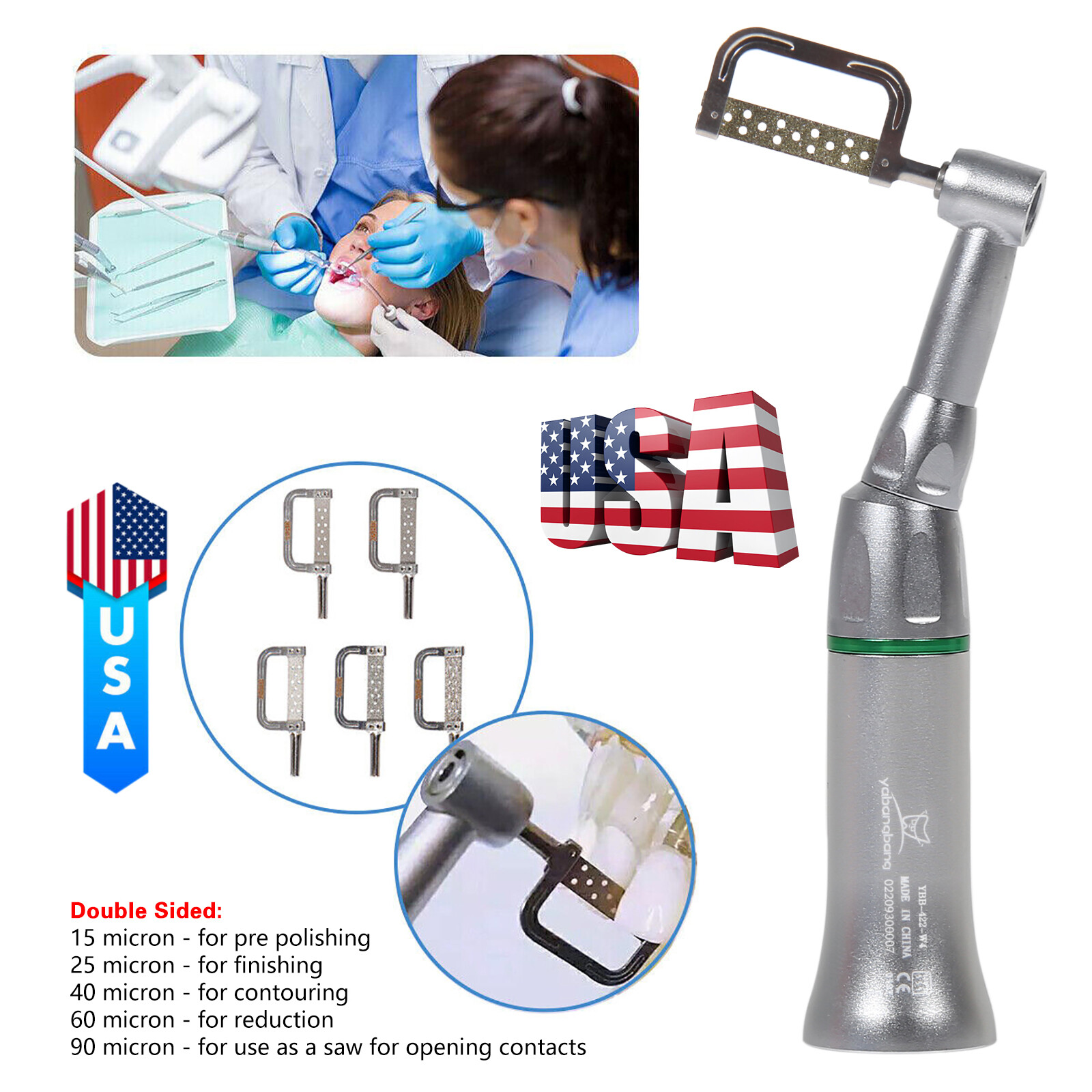 Dental 4:1 Reduction Contra Angle Interproximal Strips Reciprocating IPR Slice