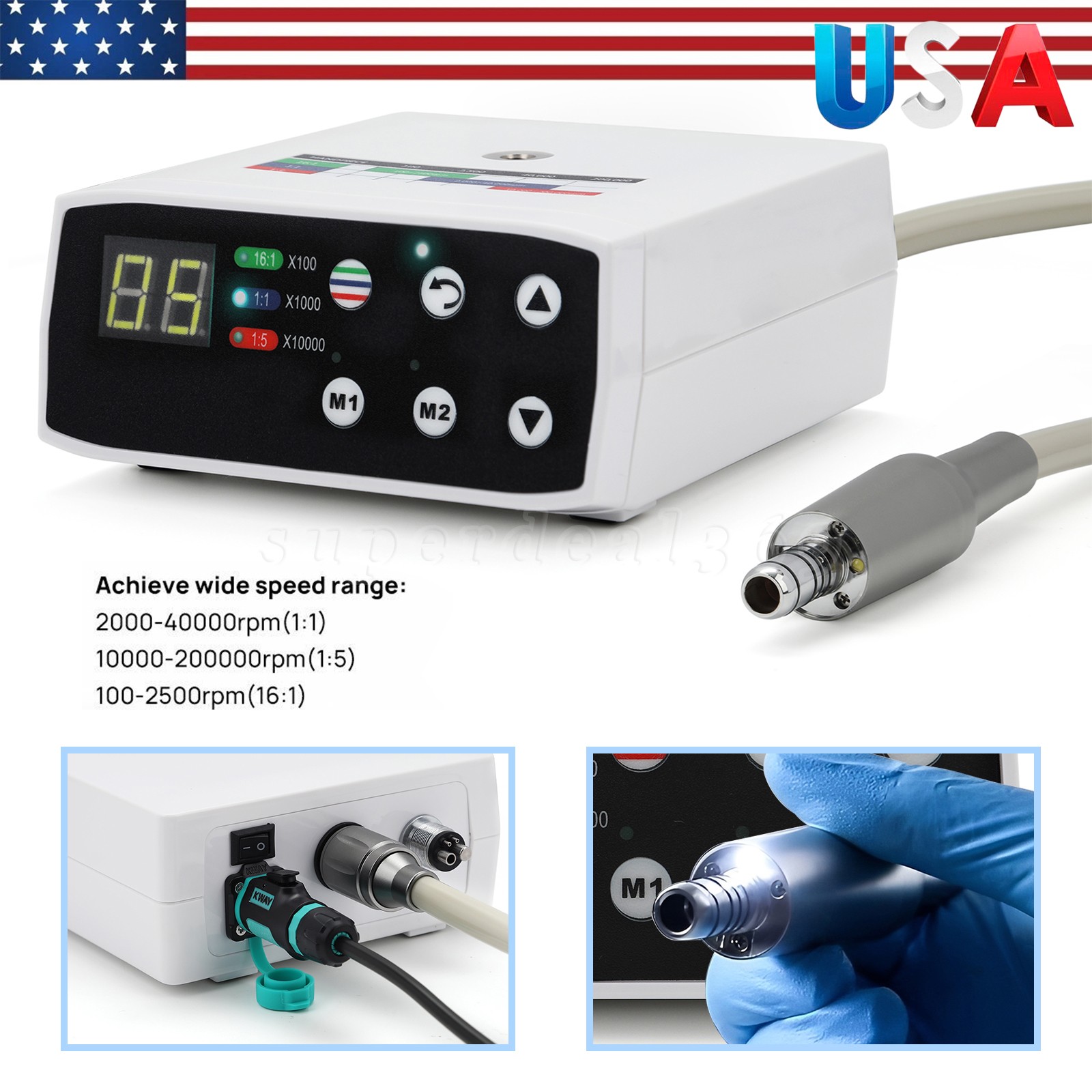 Dental Brushless LED Electric Micro Motor Fit NSK E-Type 1:1/16:1/1:5 Handpiece