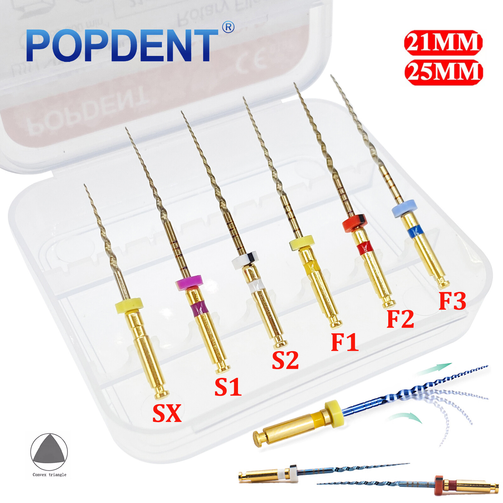 POPDENT Dental Endodontic Rotary Endo Root Canal File X-Pro Blue /Gold Taper
