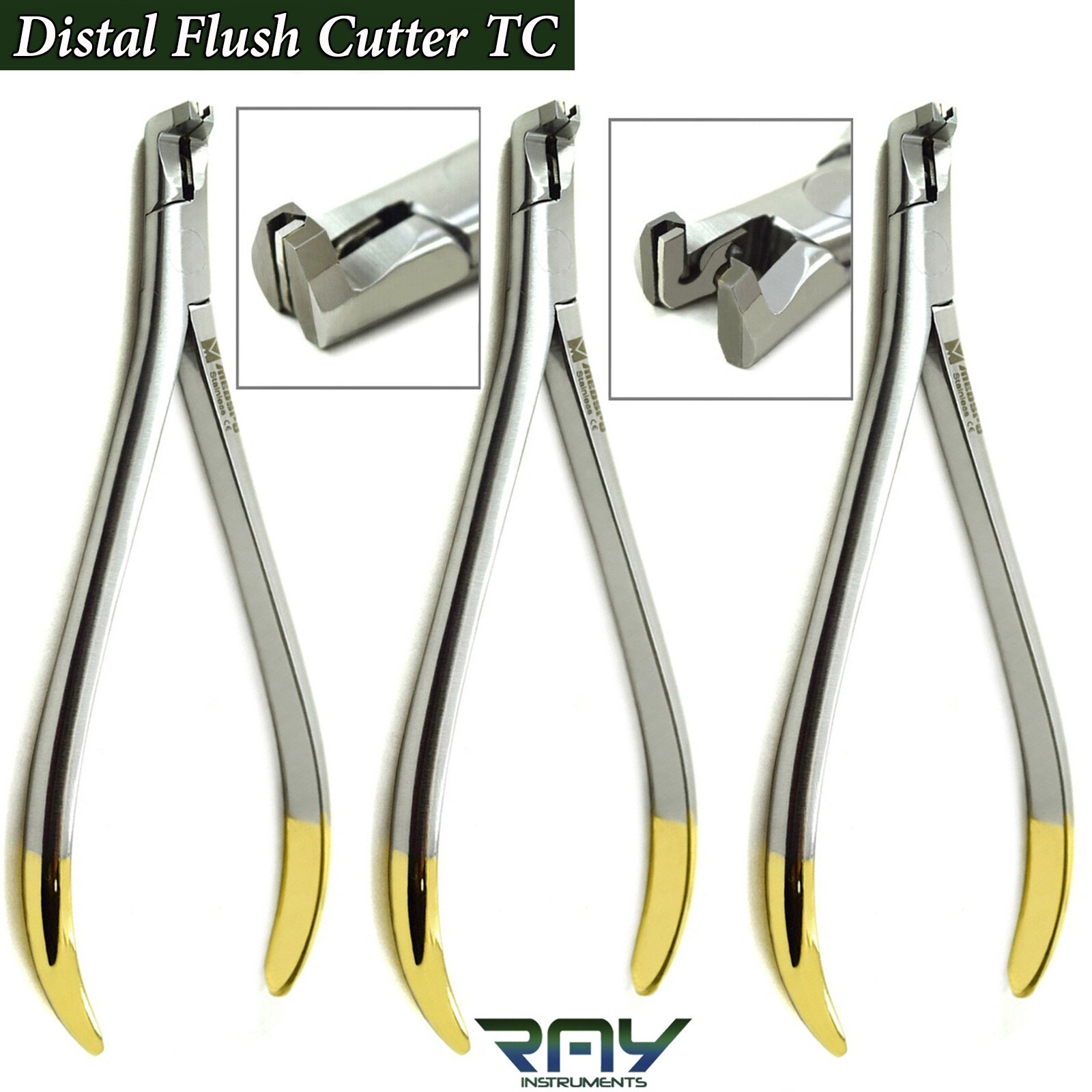 3Pcs Distal End Cutter Flush Cut & Safety Hold Orthodontic TC Ligature Pliers