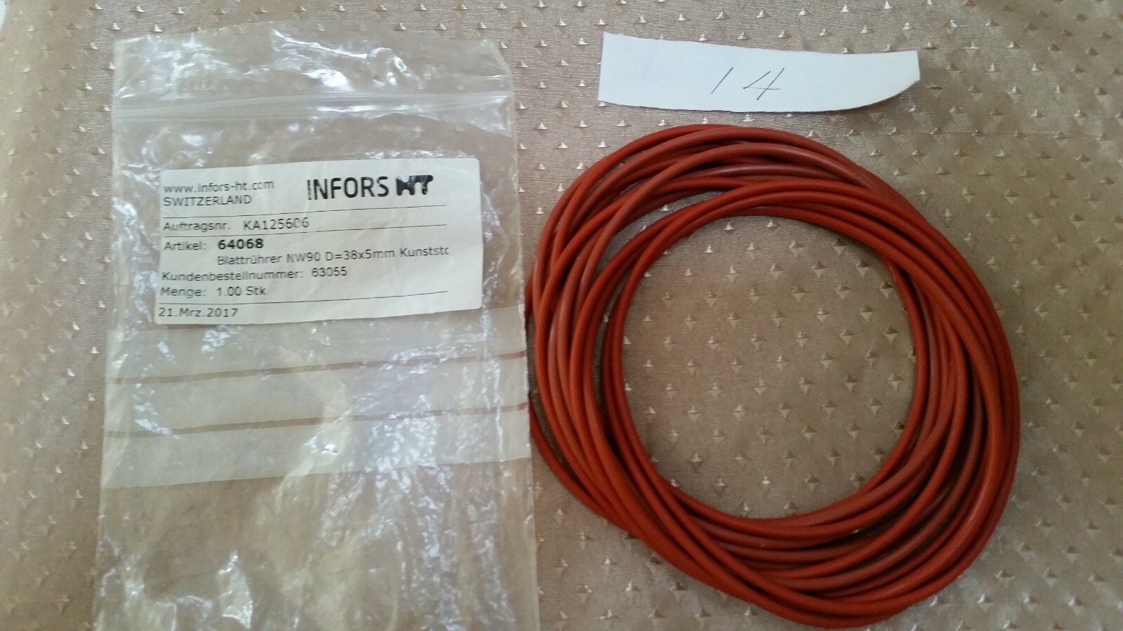 One of Infors HT Silicone O-ring ~ 4″ ID Bioreactor Fermenter Sealer New