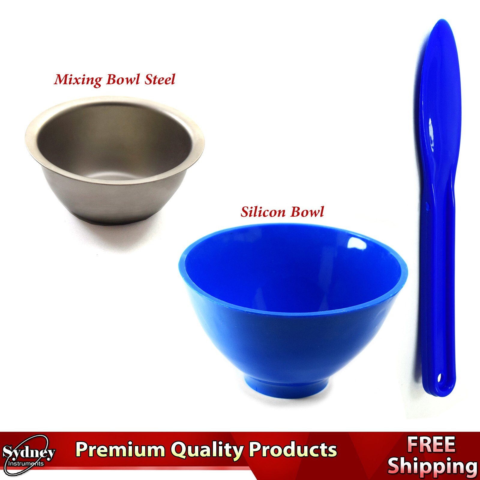 Dental Mixing Bowl Silicon Alginate Flexible & Steel Mixing Tray Bowls Lab