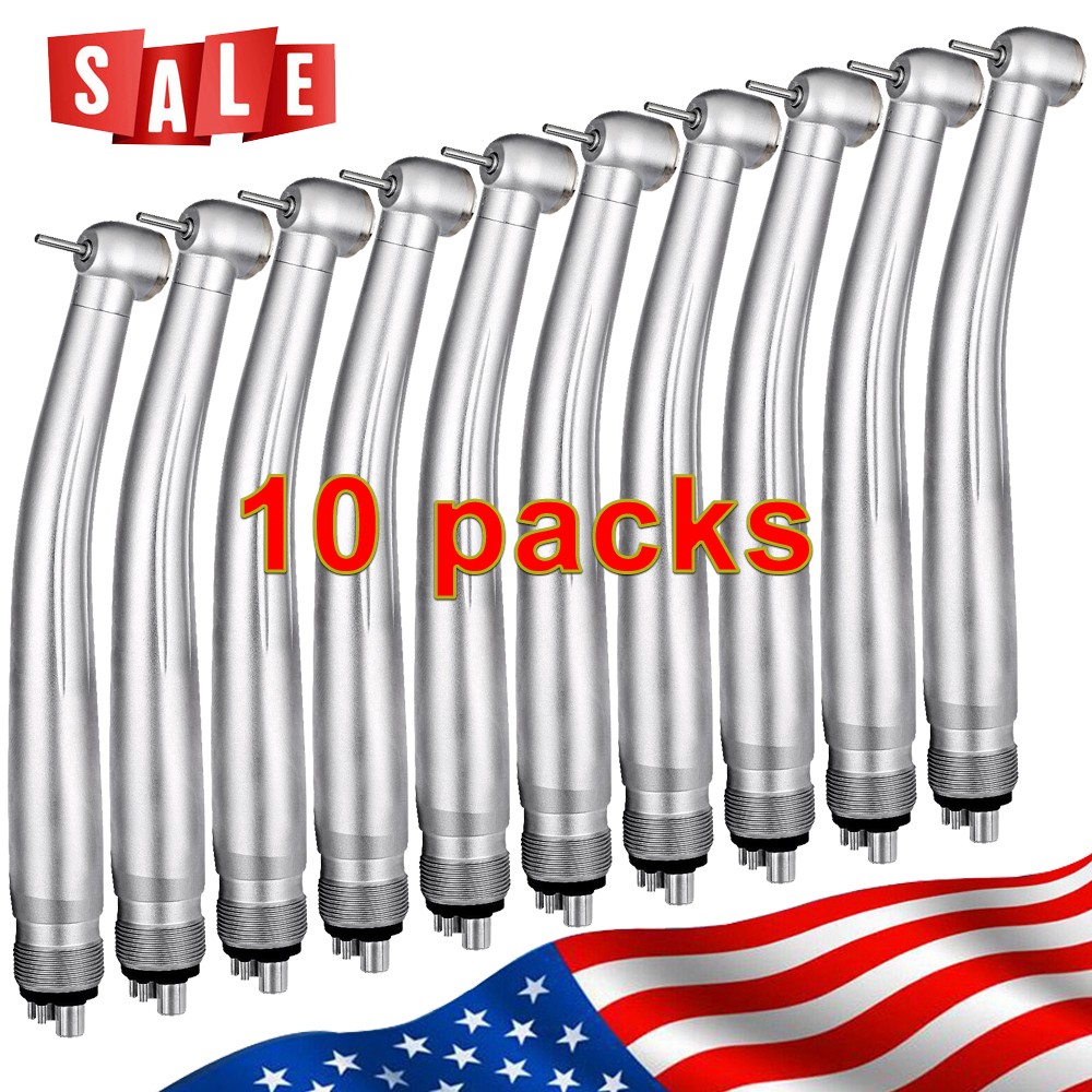 10packs Dental High Speed Handpiece Standard Push Button Single Way Spary 4 Hole