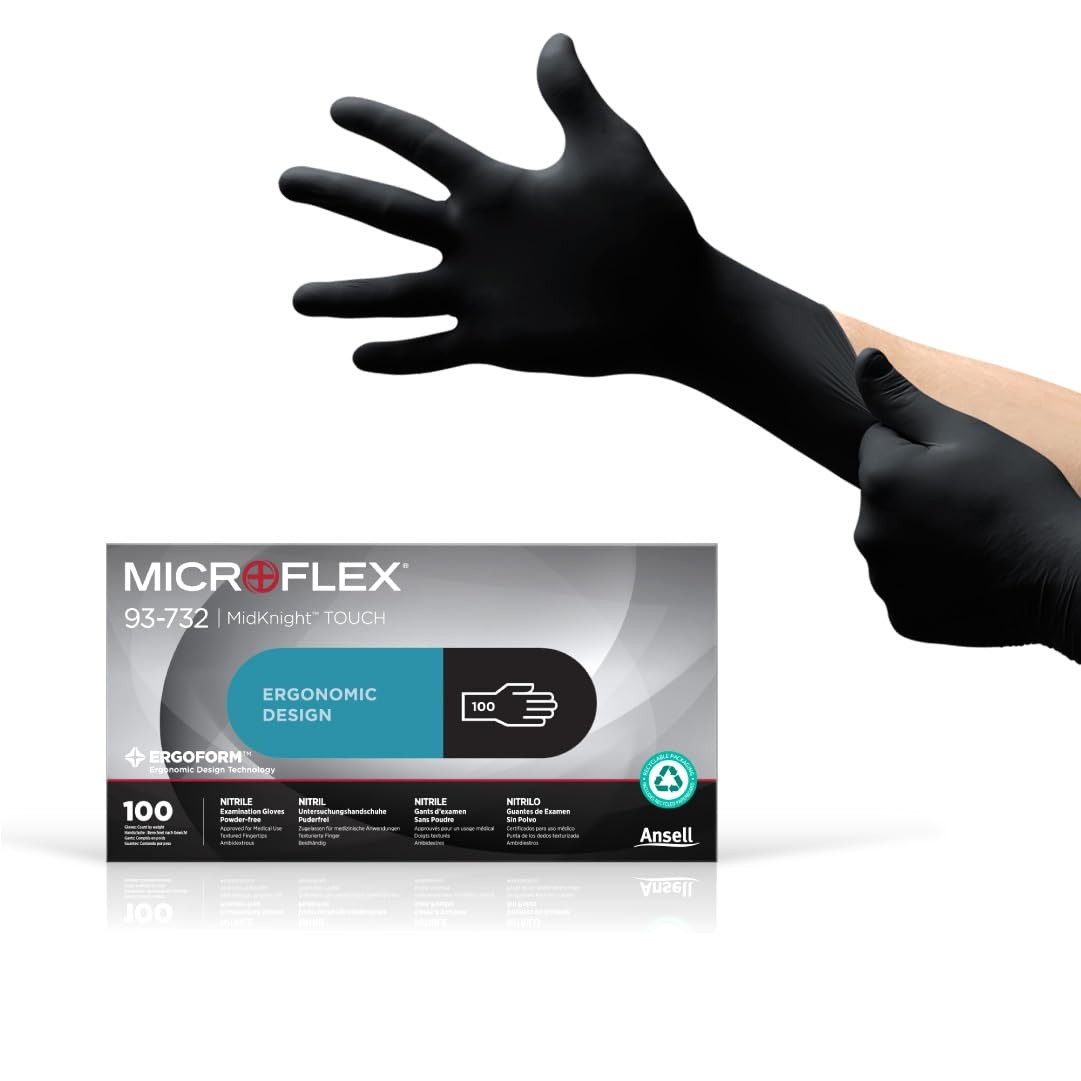Microflex 93-732 Nitrile Disposable, Latex & Powder Free, Food Approved, Mult…
