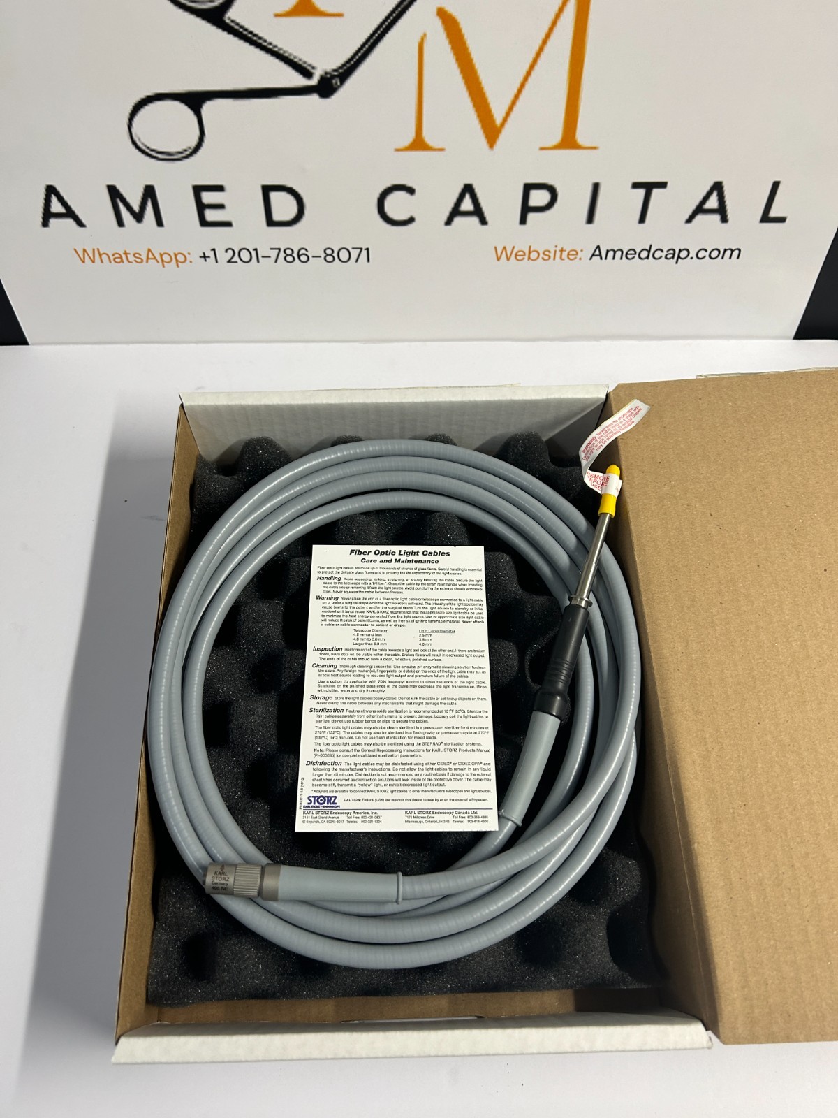 Karl Storz 495 NE Fiber Optic Cable 4.8mm x 300cm Autoclavable