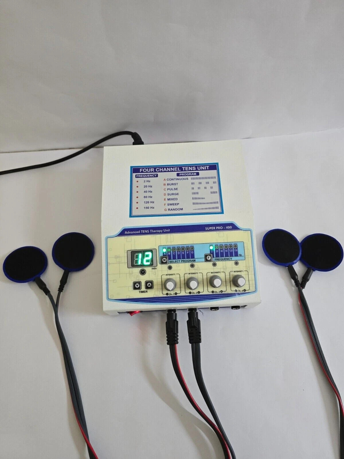 Prof Home use 4 Channel Electrotherapy Unit Physical Ultrasound Therapy Machine,