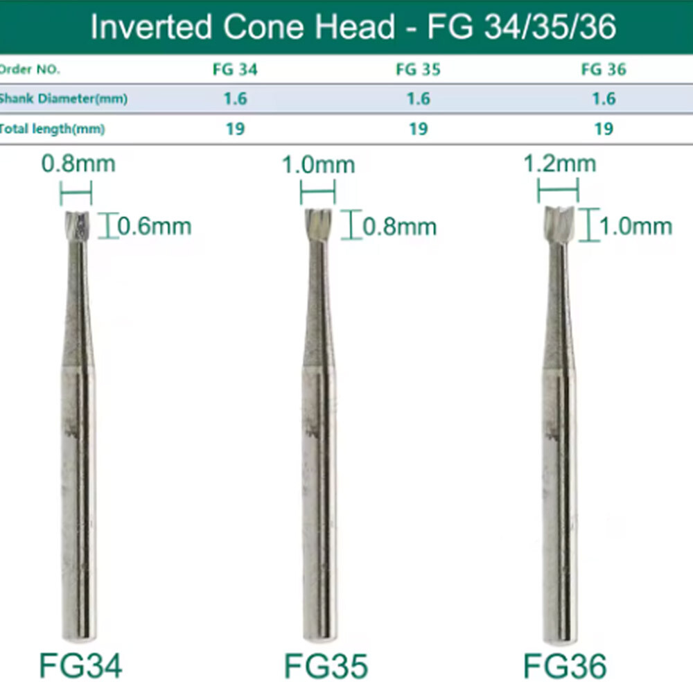 10-100Pcs Dental Round Carbide Steel Drills Burs FG Bur for High Speed Handpiece