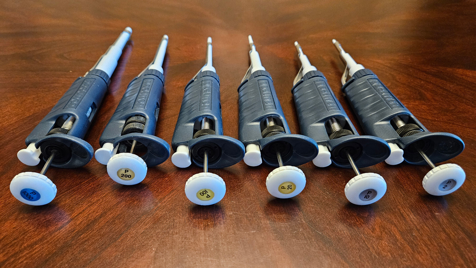 Gilson Pipetman Pipette Set P1000, 200, 100, 20, 10 & 2: Calibrated New Seal