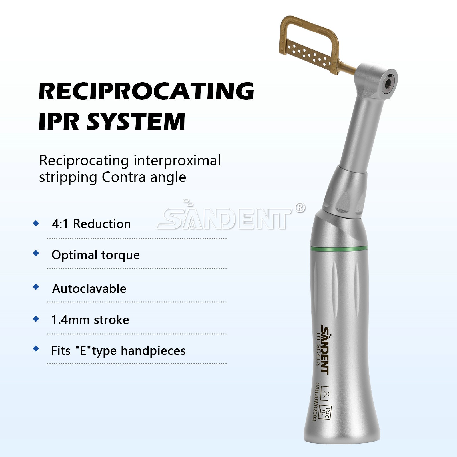Dental Orthodontic Reciprocating Stripping Contra Angle 4:1 Handpiece IPR Strips