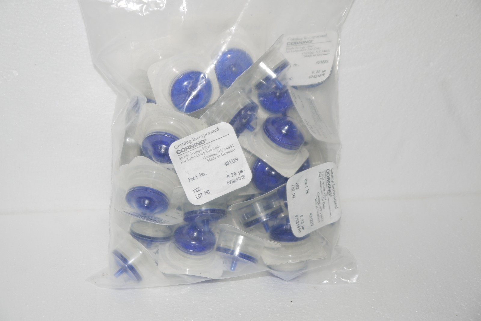Corning 431229 28 mm PES Membrane Syringe Filters 0.2 µm Sterile 41/PK New