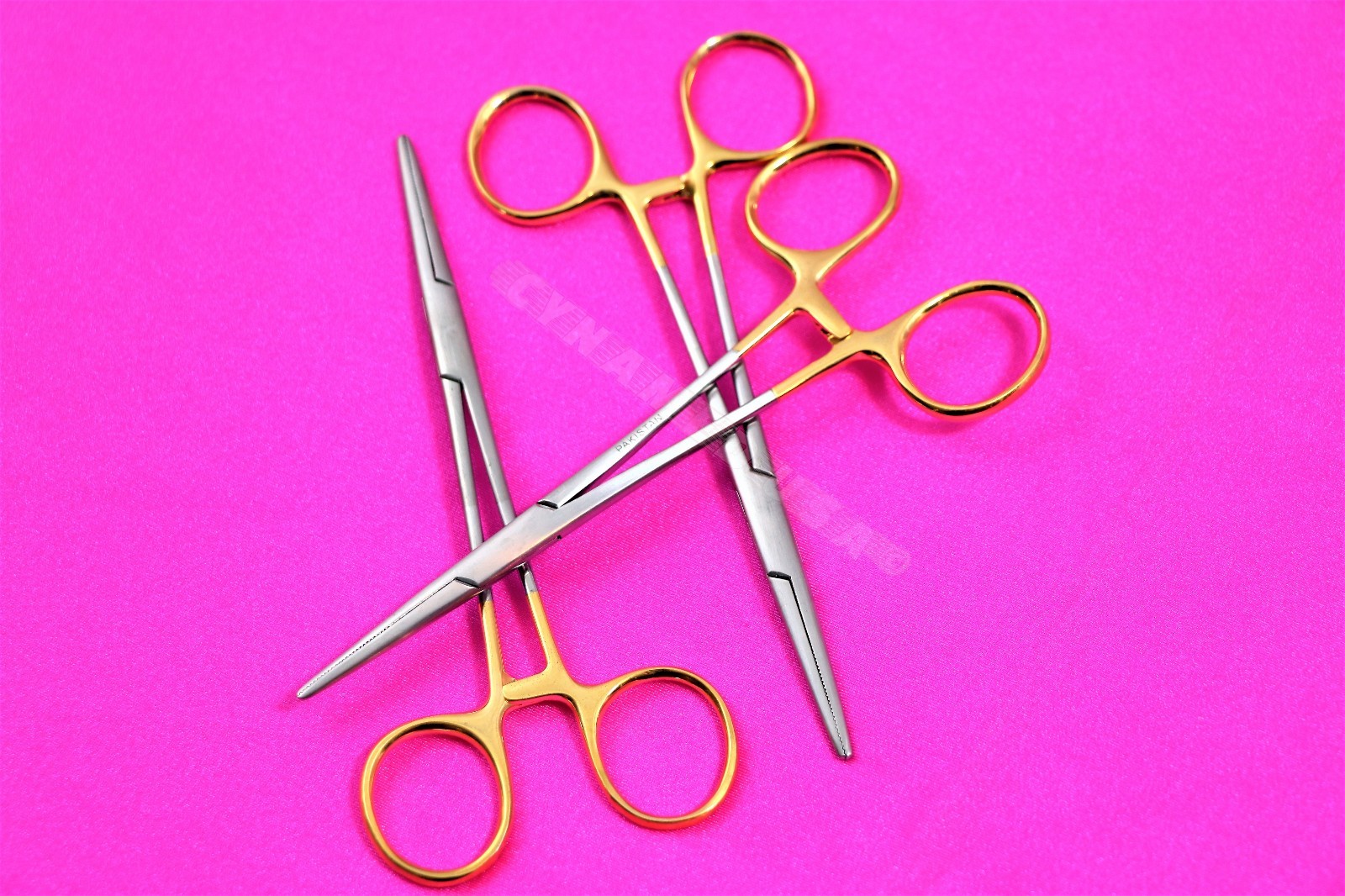 NEW 4 PREMIUM GOLD Kelly Hemostat Forceps 5.5″ STRAIGHT Surgical Stainless CE