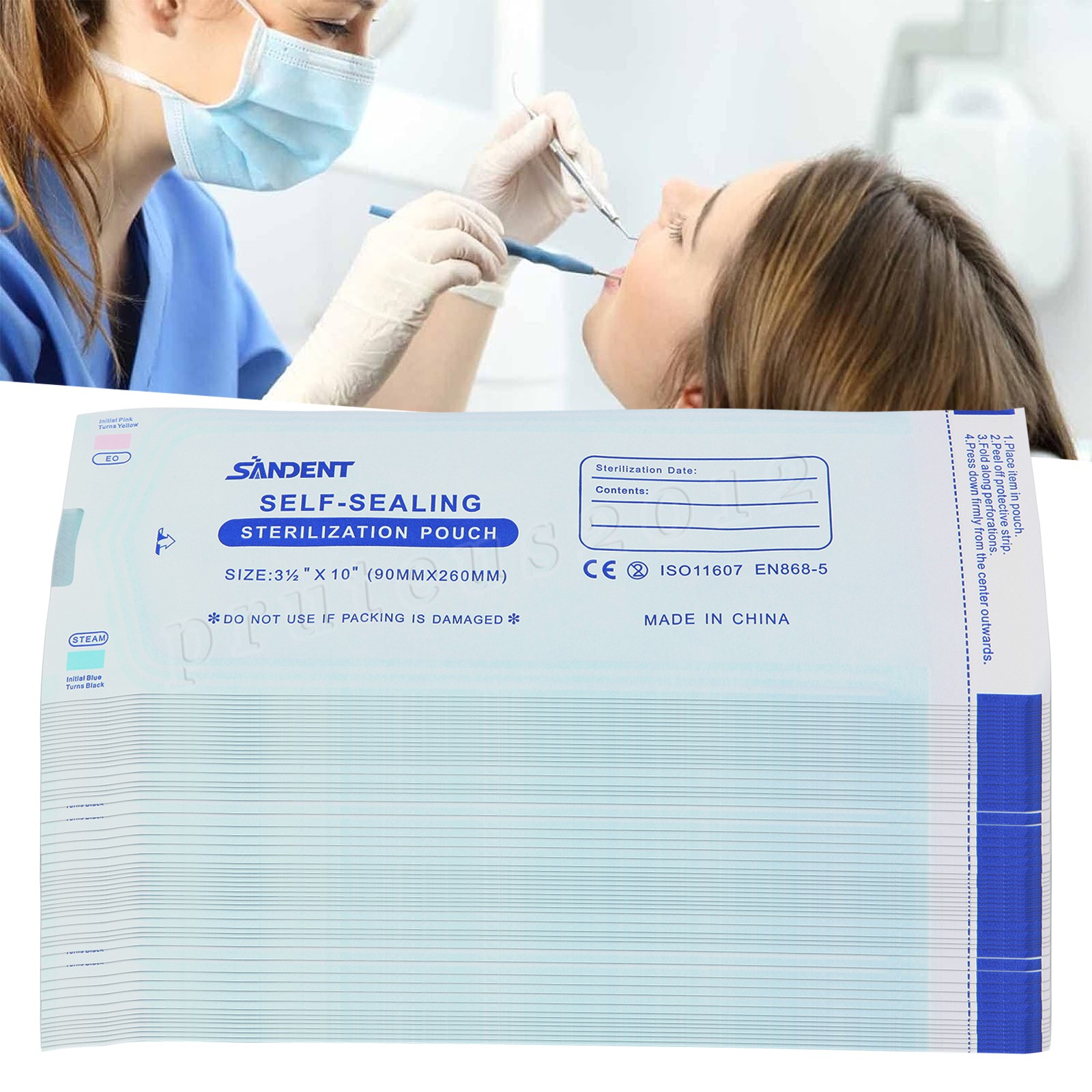 3.5″ X 10″ Self-Sealing Sterilization Pouches for Autoclave (Choose Quantity)