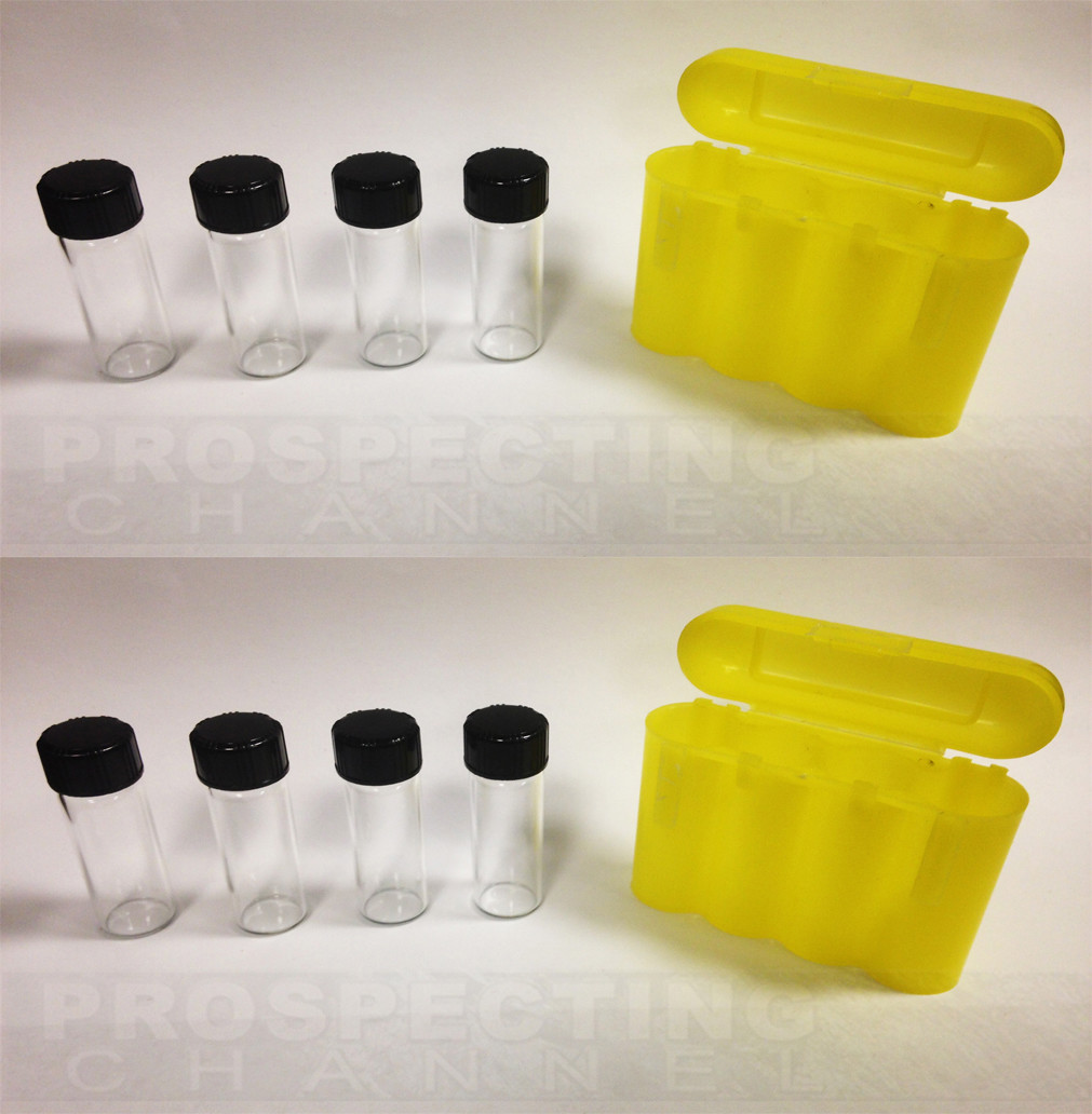 2 PACKS VIAL Carrying CASE Holder Protector 8 1ozt GOLD Storage Vault YELLOW