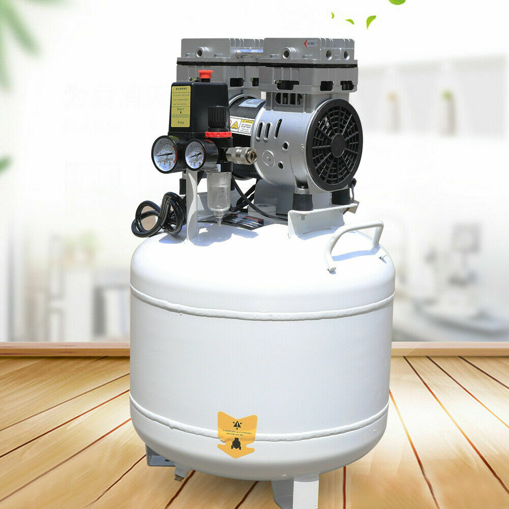 40L Portable Dental Air Compressor Oil Free Silent Air Pump 115 PSI
