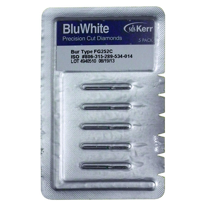 Endodontic FG Bluwhite Diamond burs by Kerr (5/Pk)
