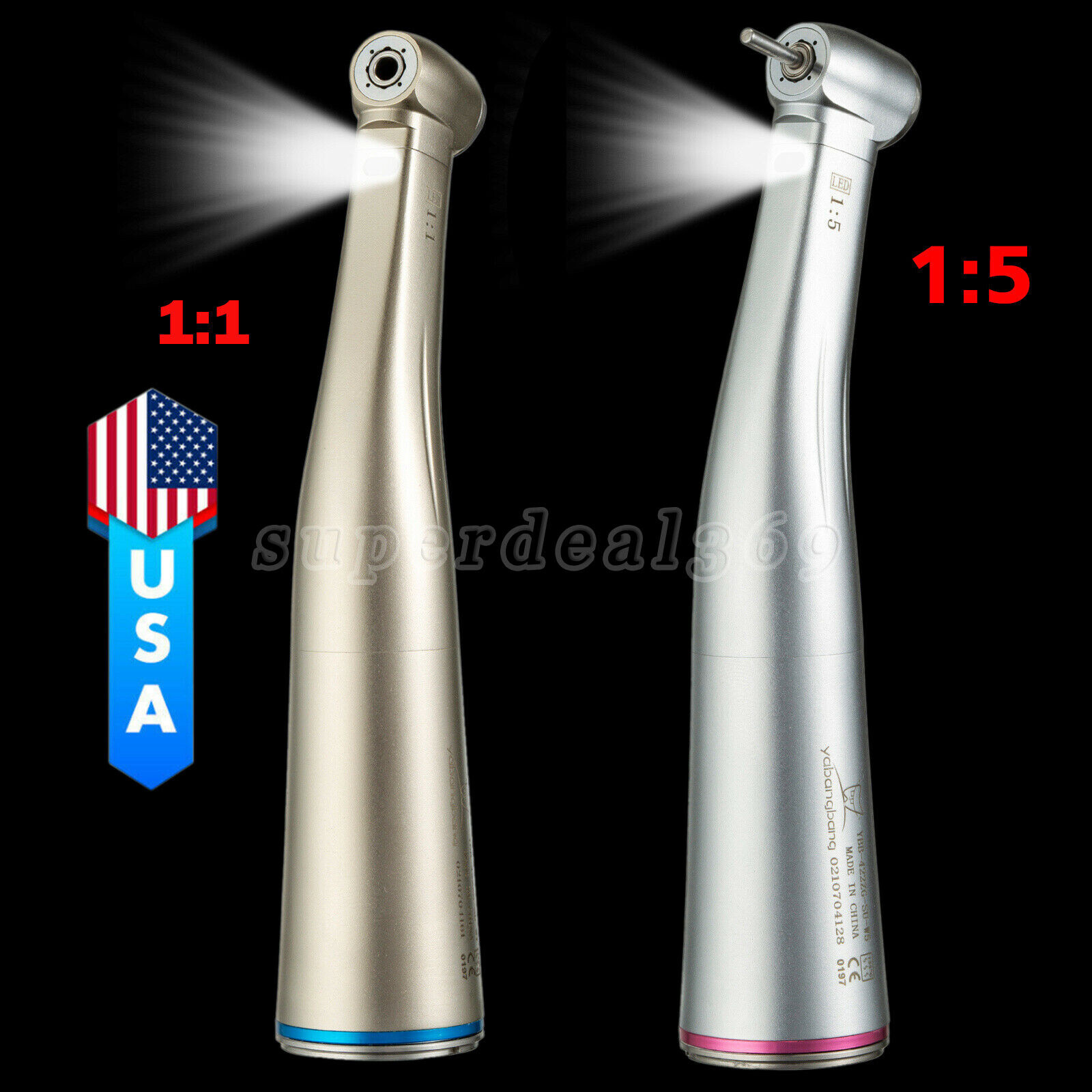 US! Dental NSK Style 1:1 1:5 Increasing (LED Light) Contra Angle Handpiece Or