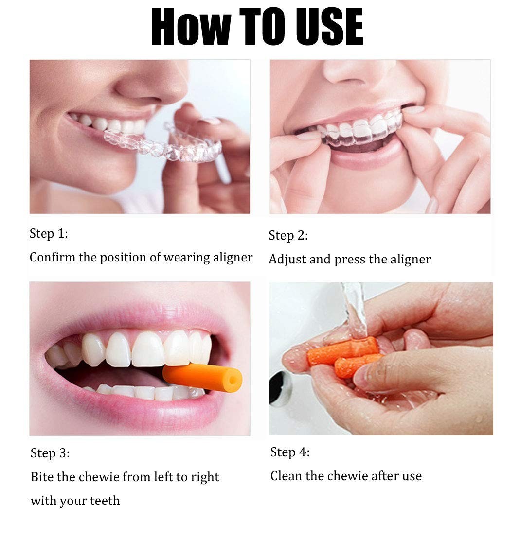 Vibrant 24-Pc Orthodontic Chewies: Soft Silicone Aids for Aligners in 6 Colors