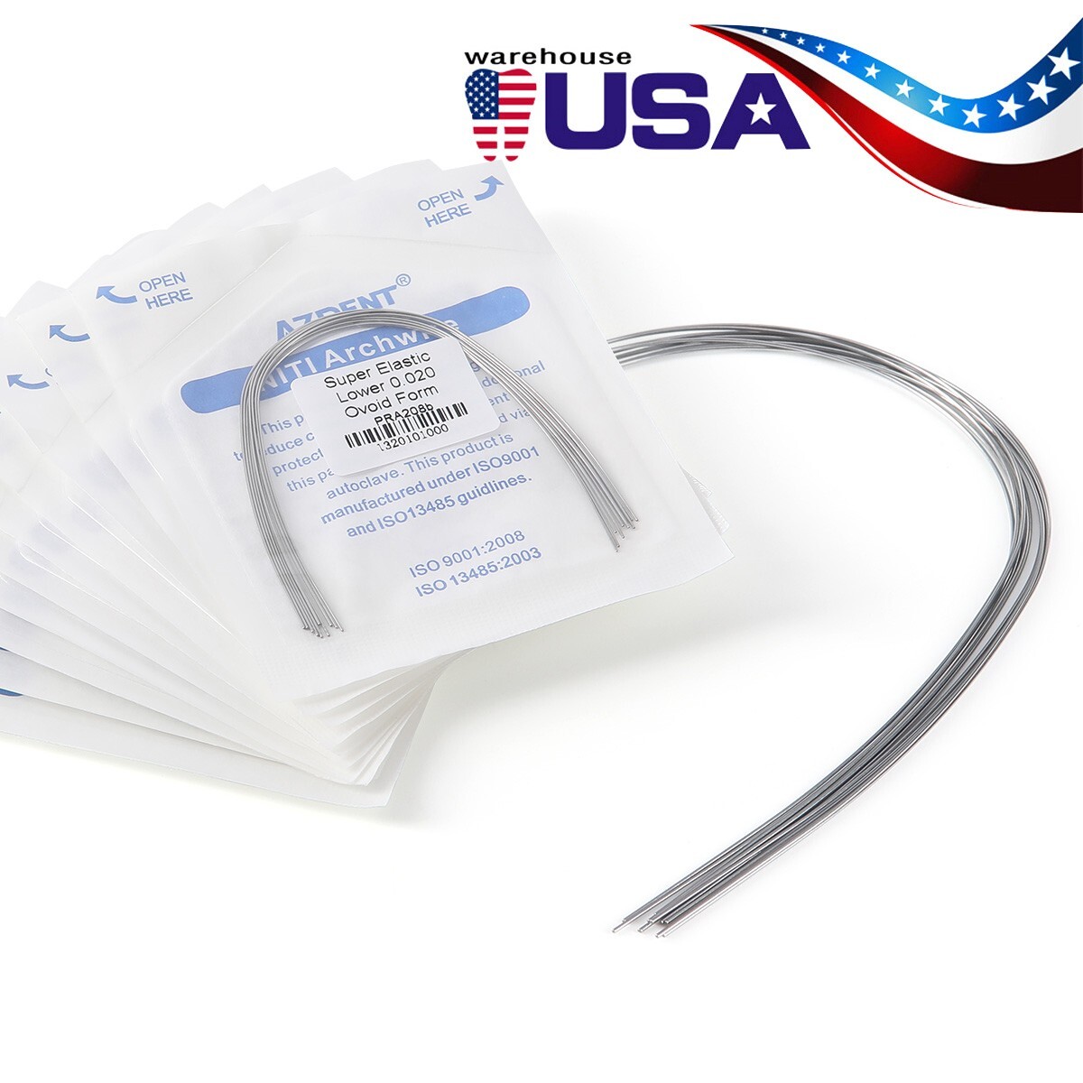 10pcs AZDENT Dental Ortho Arch Wire Super Elastic NiTi Ovoid Round Rectangular