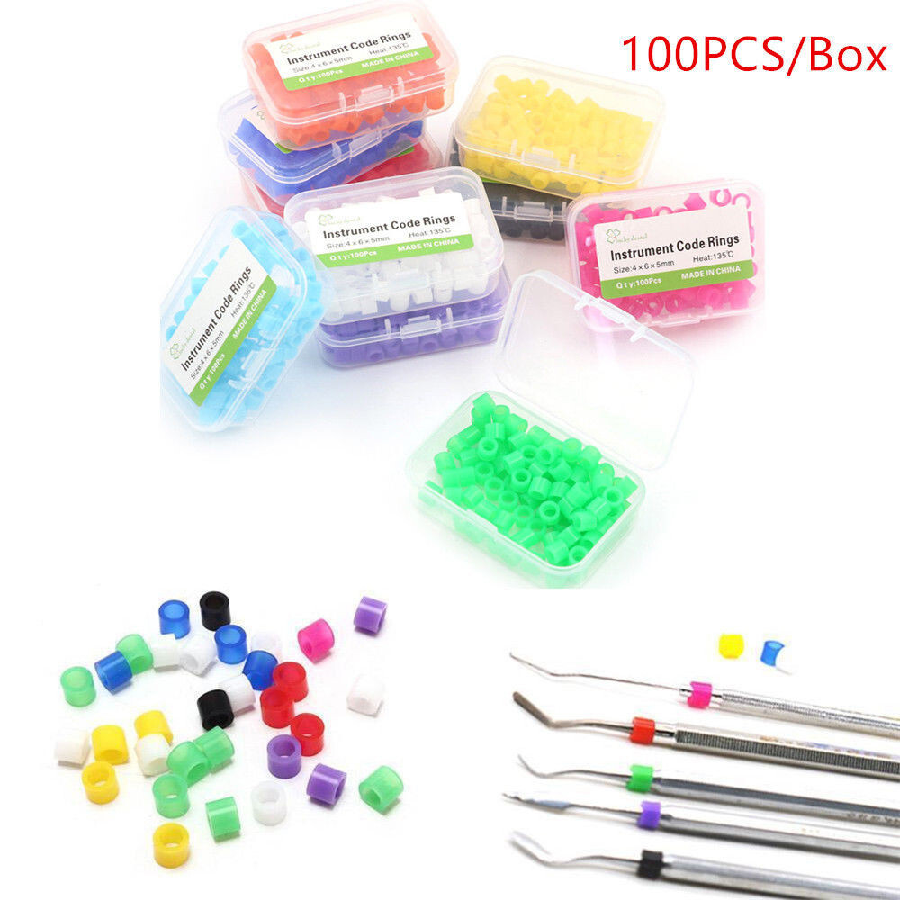 10Packs Dental Autoclavable 135ºC Bands Ring Recognition Silicone Color Large