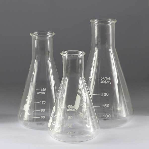 50ml-2000ml Transparent Erlenmeyer Conical Flask Chemistry Laboratory Glassware