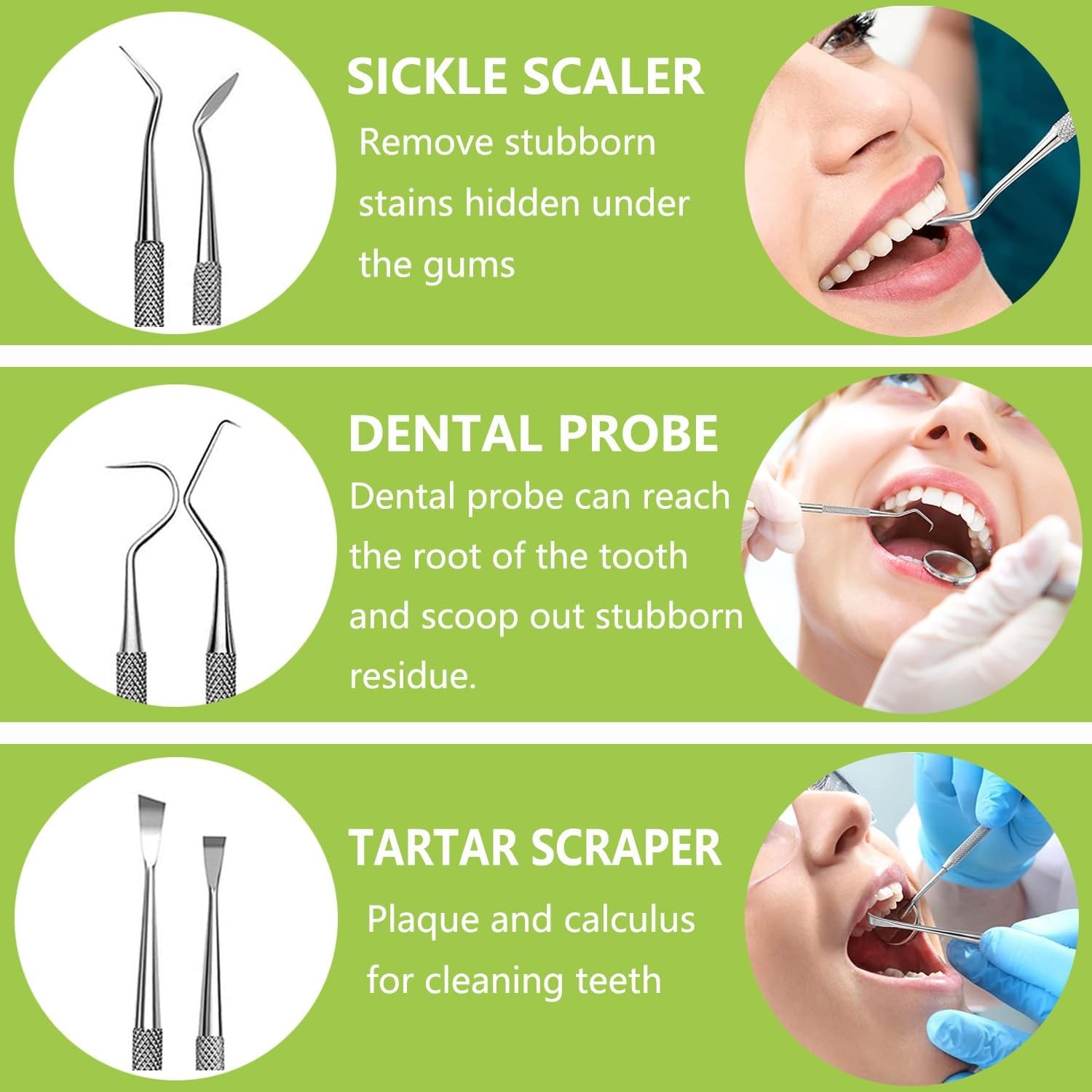 Dental Tools, Professional Teeth Cleaning Oral Care Hygiene Kit, Stainless Steel