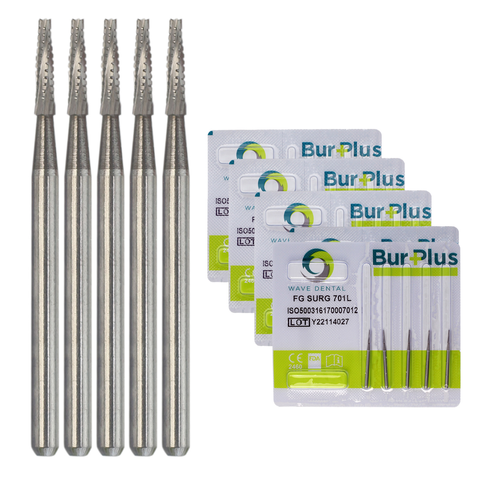 Wave Dental Surgical Bur Long Shank 25mm FG SURG 701L Carbide High Speed FGOS
