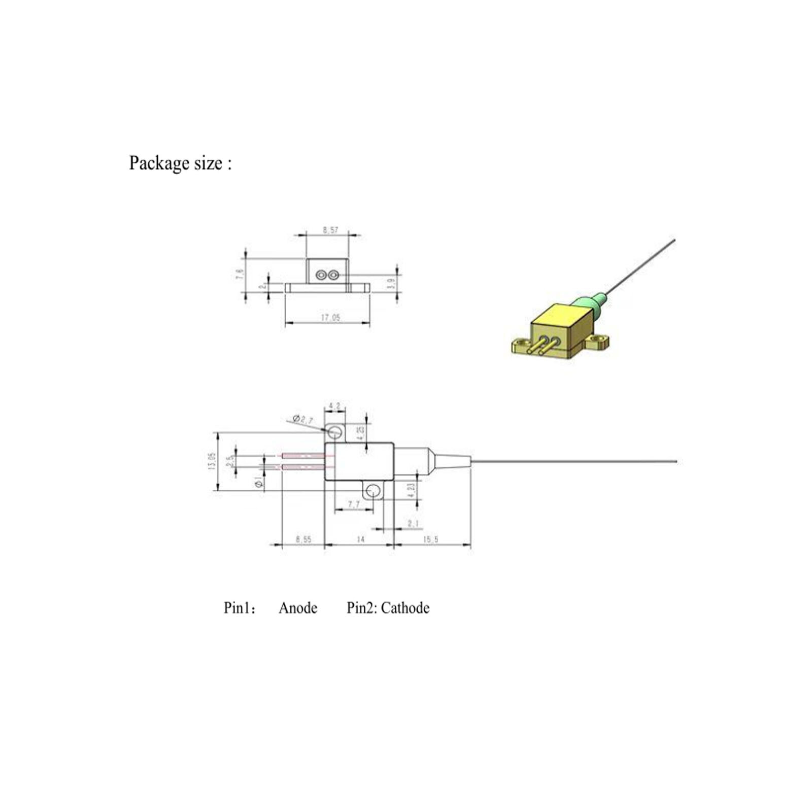 1064nm 2W 8W 15W 25W 105um Fiber Coupled Output Semiconductor Laser Module