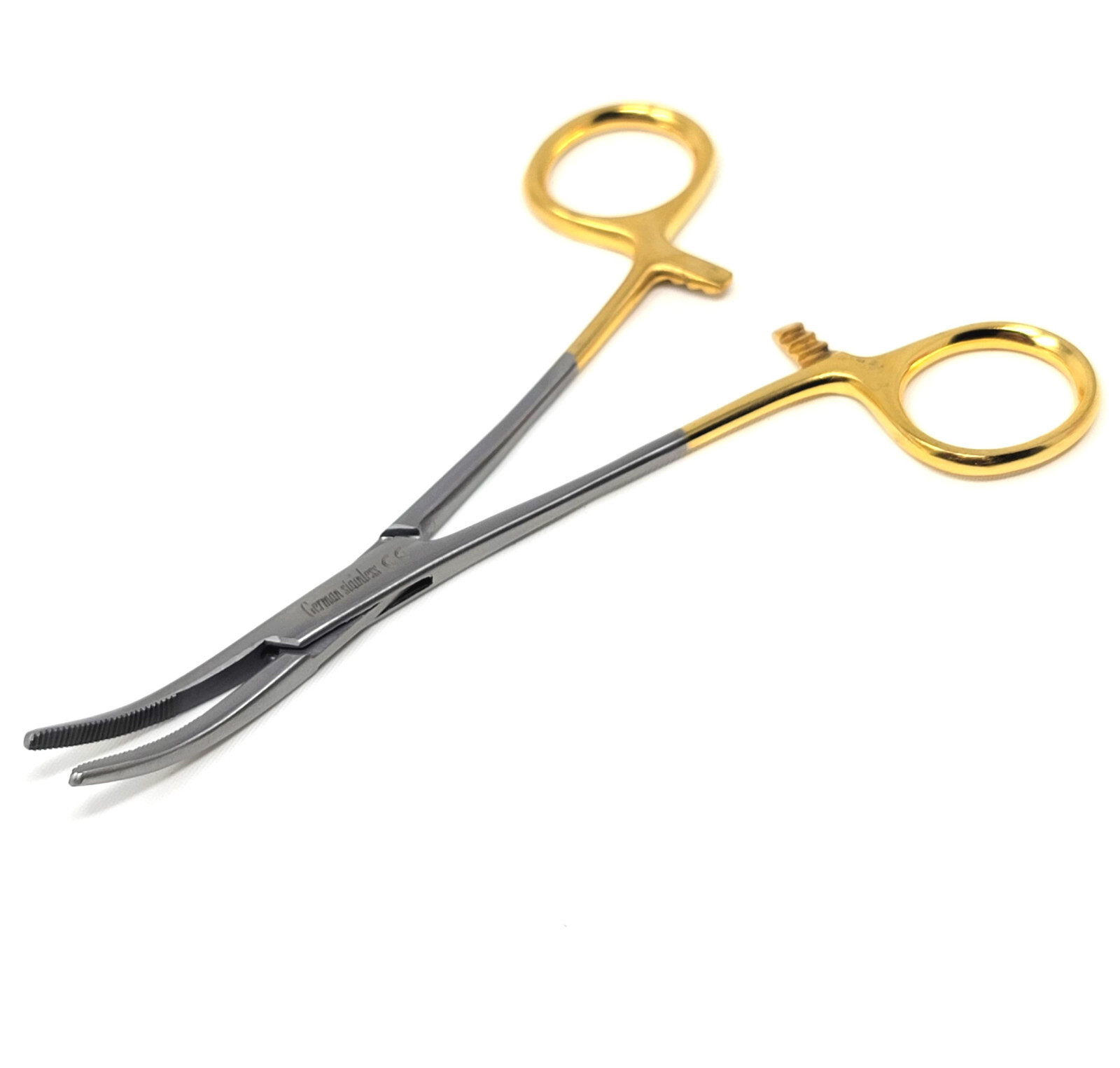 Kelly Hemostat Locking Forceps 5.5″ Curved Surgical Veterinary Instrument Gold