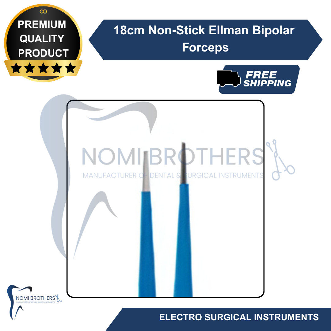 Ellman Bipolar Forceps Non Stick 18cm 1mm Tip With Reusable Cable CE