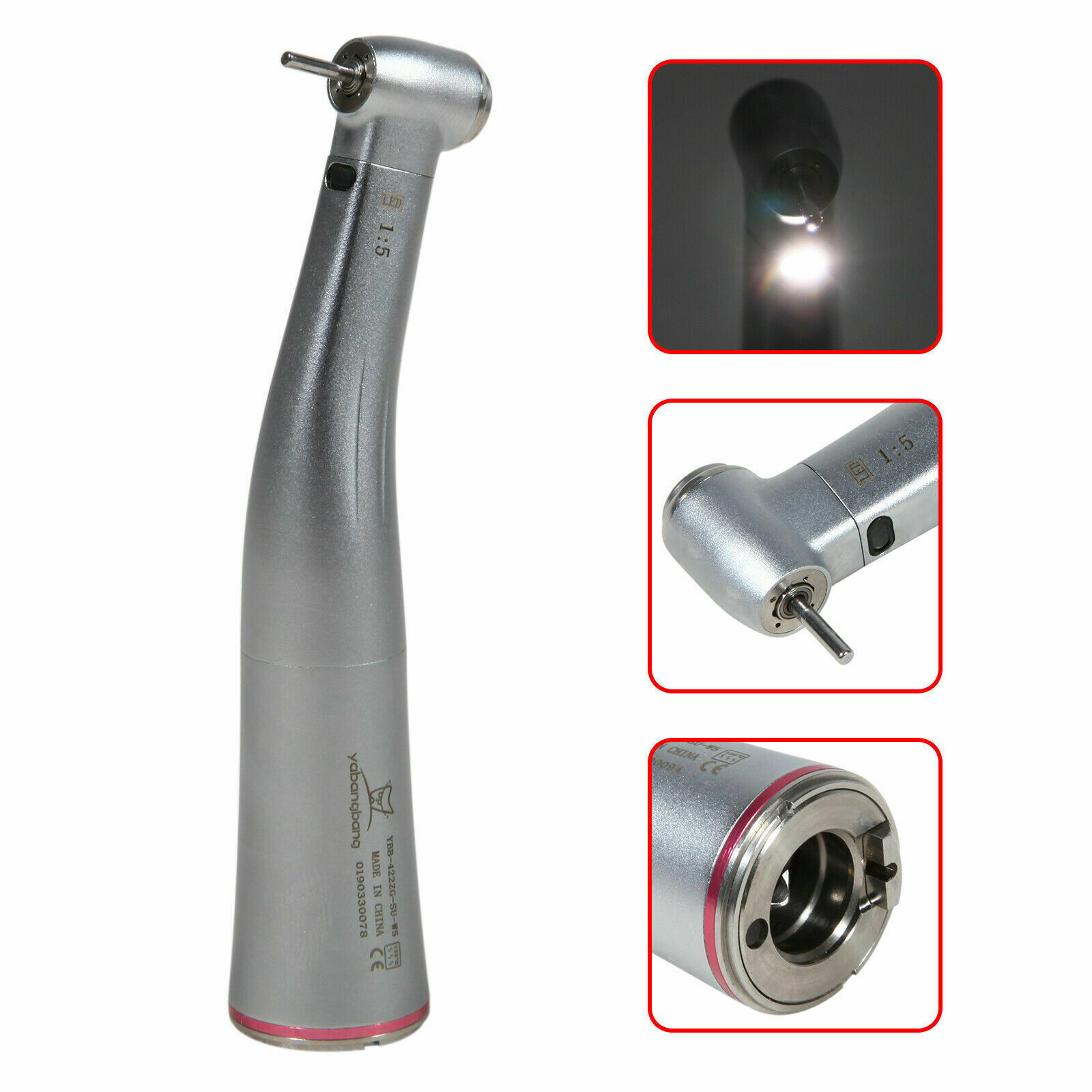1:5 Increasing LED Dental Inner 4 Spray Contra Angle Handpiece for NSK YBB-W5